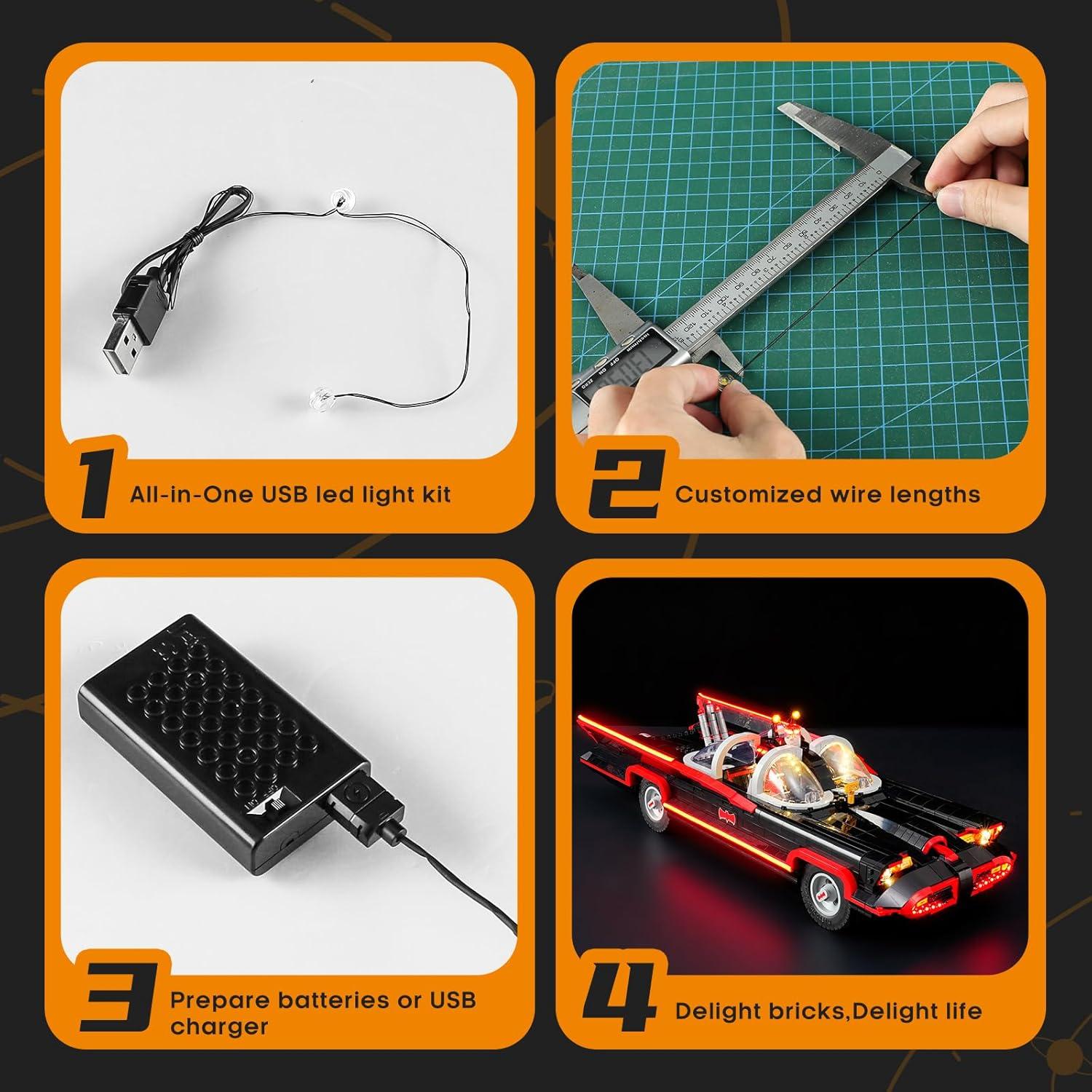 Kit de Iluminación LED LIGHTAILING para Lego 76328 Batmobile