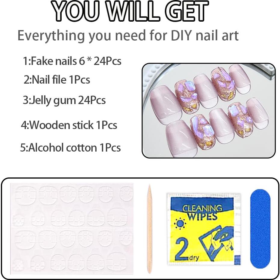 Uñas Postizas Acrílicas Hrnsnails Ojo de Gato Brillo Dorado