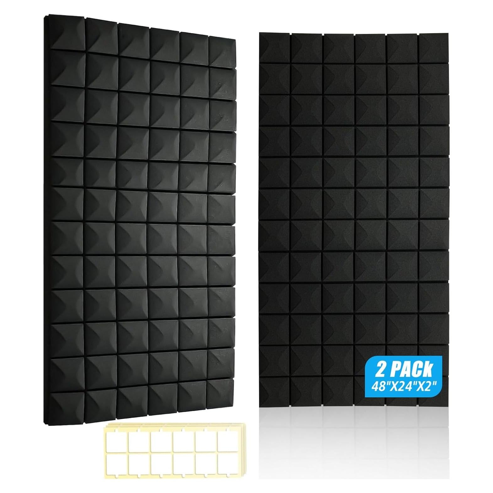 Paneles Acústicos de Espuma Hwliyutai 2 Pack 122x61x5cm Negro