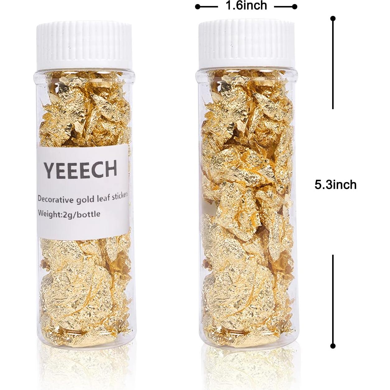 Copos de Hoja de Oro Imitación Yeeech para Manualidades