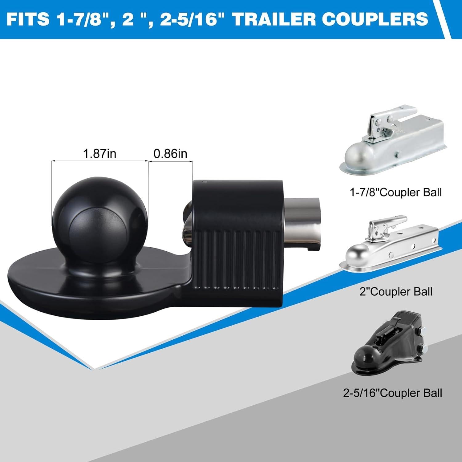 Cerradura de Enganche de Remolque Antirrobo TOPSHINE Negro