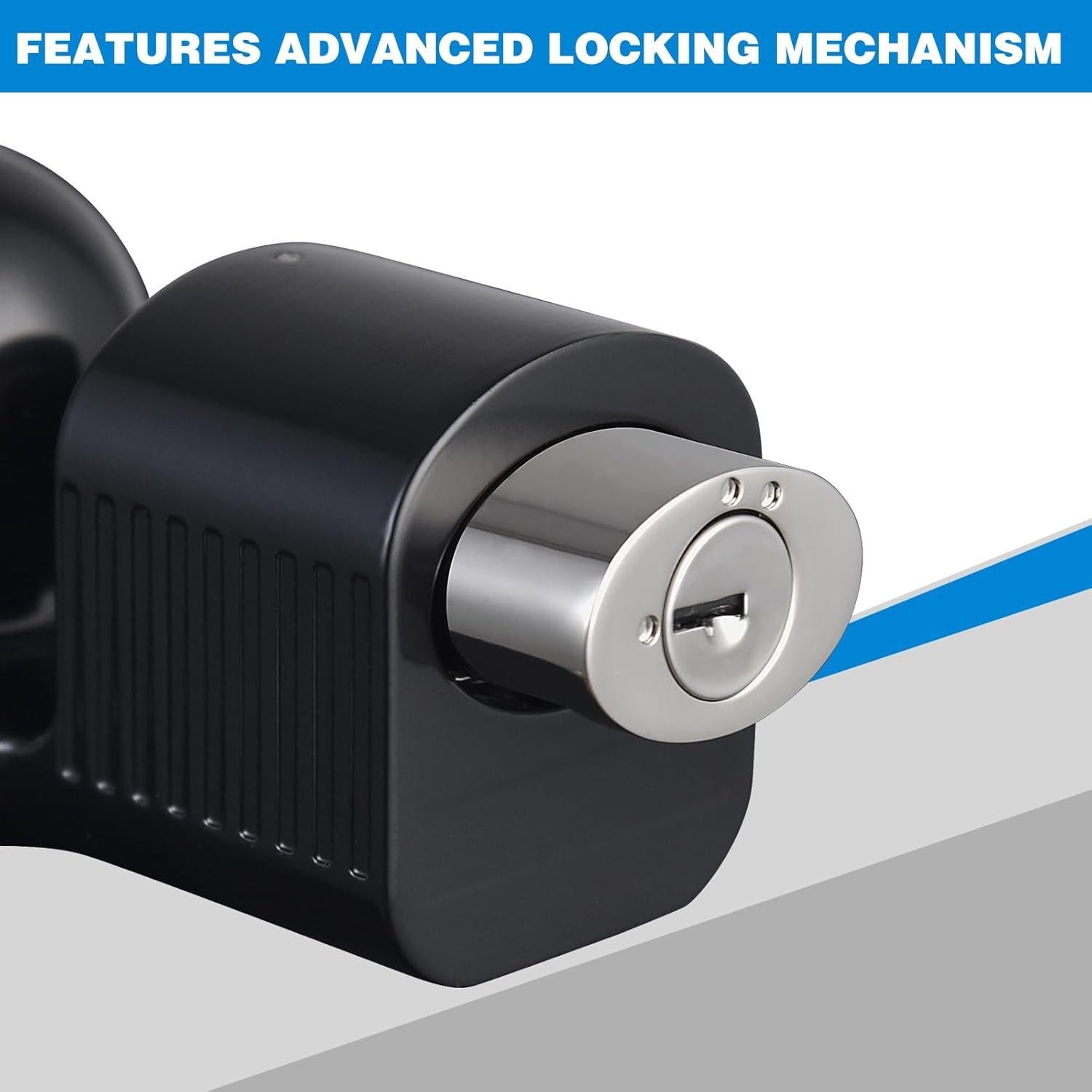 Cerradura de Enganche de Remolque Antirrobo TOPSHINE Negro