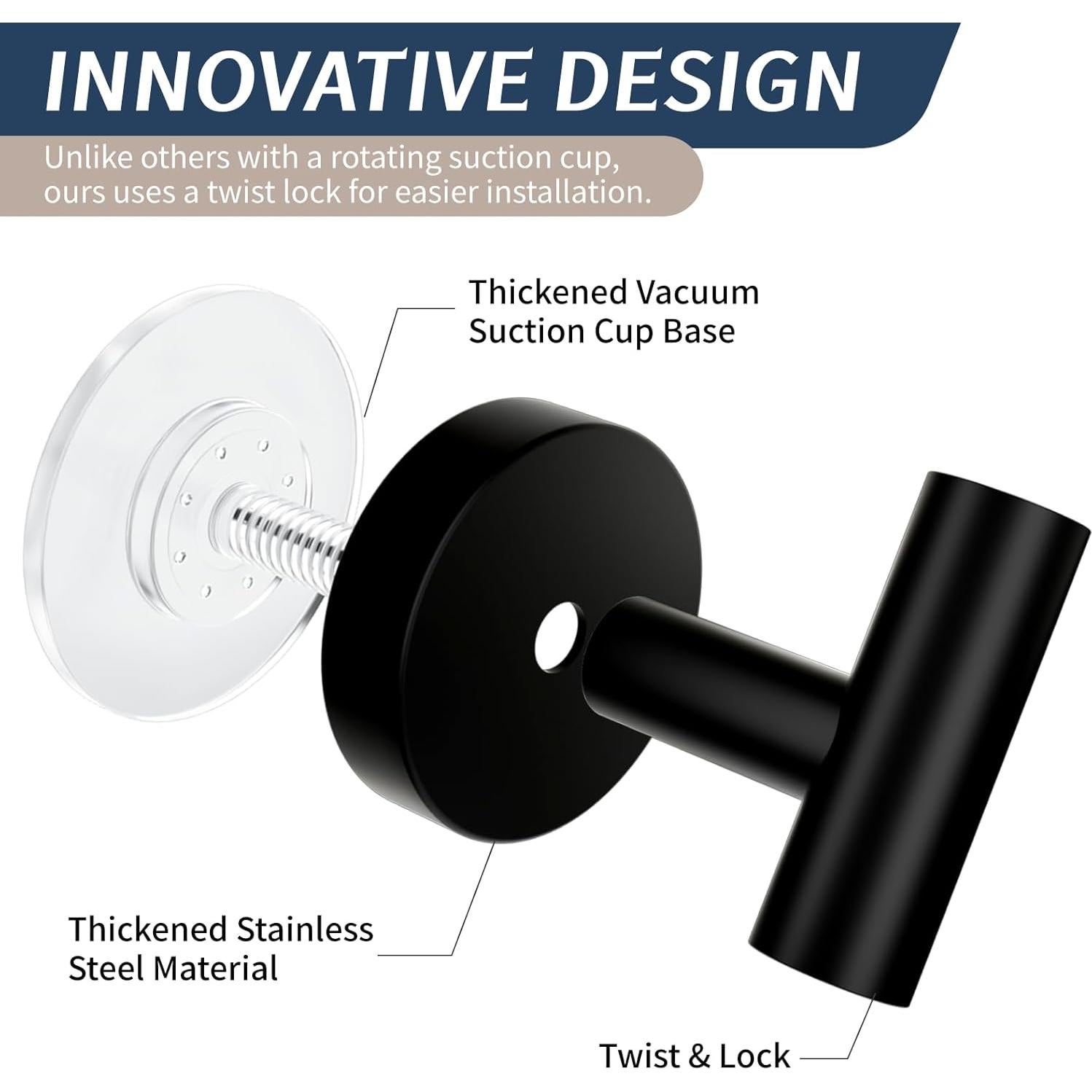 Ganchos de Ventosa Ycxz para Ducha y Baño 12LB 2 Piezas