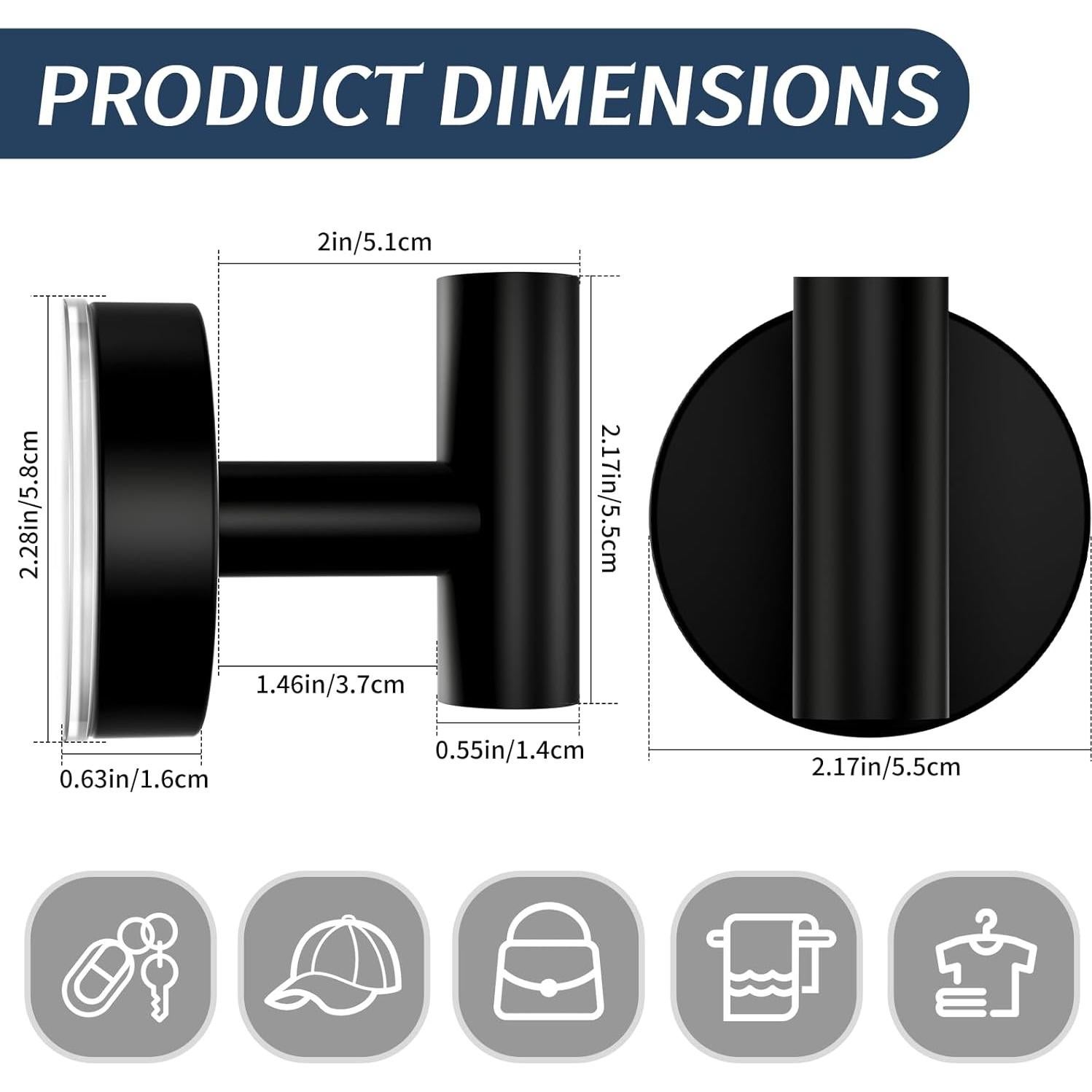 Ganchos de Ventosa Ycxz para Ducha y Baño 12LB 2 Piezas