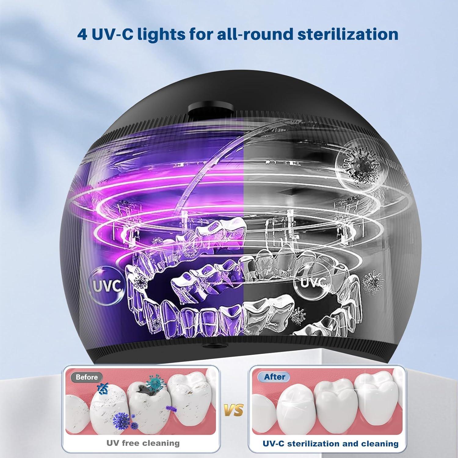 Limpiador Ultrasonico UV Voraiya para Dentaduras y Retenedores