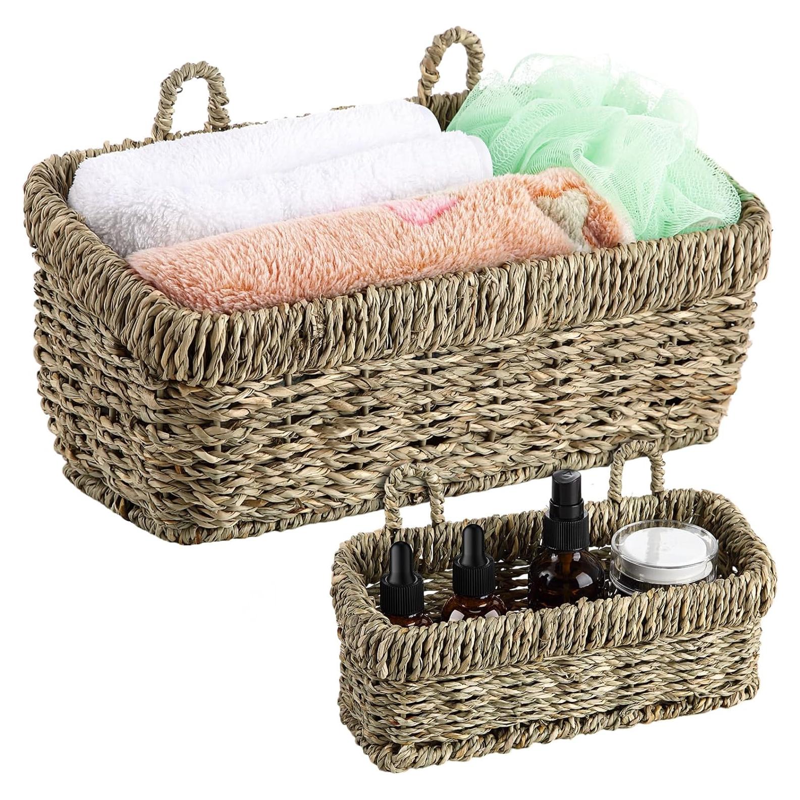 Cestas Colgantes Tejidas Tioncy 2 Pcs de Hierba Marina