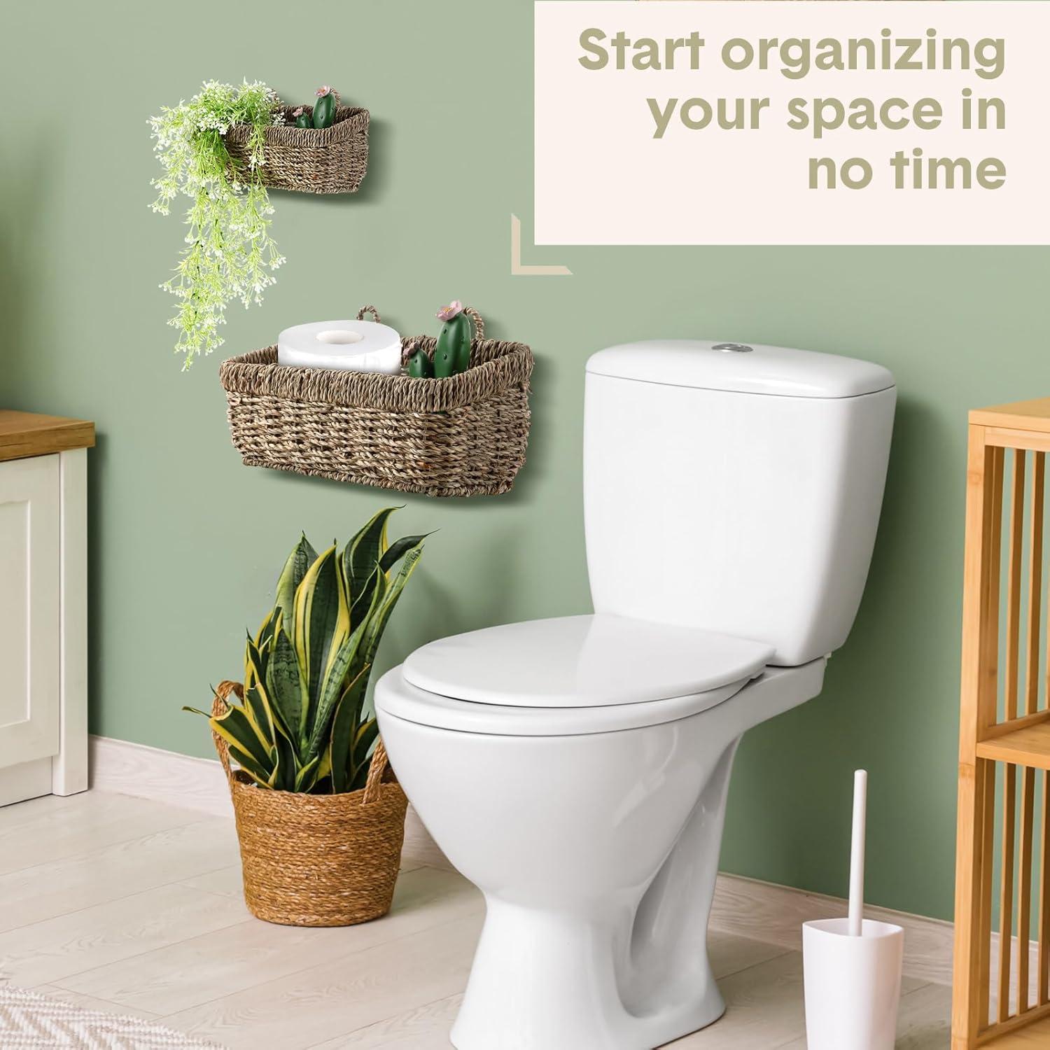 Cestas Colgantes Tejidas Tioncy 2 Pcs de Hierba Marina