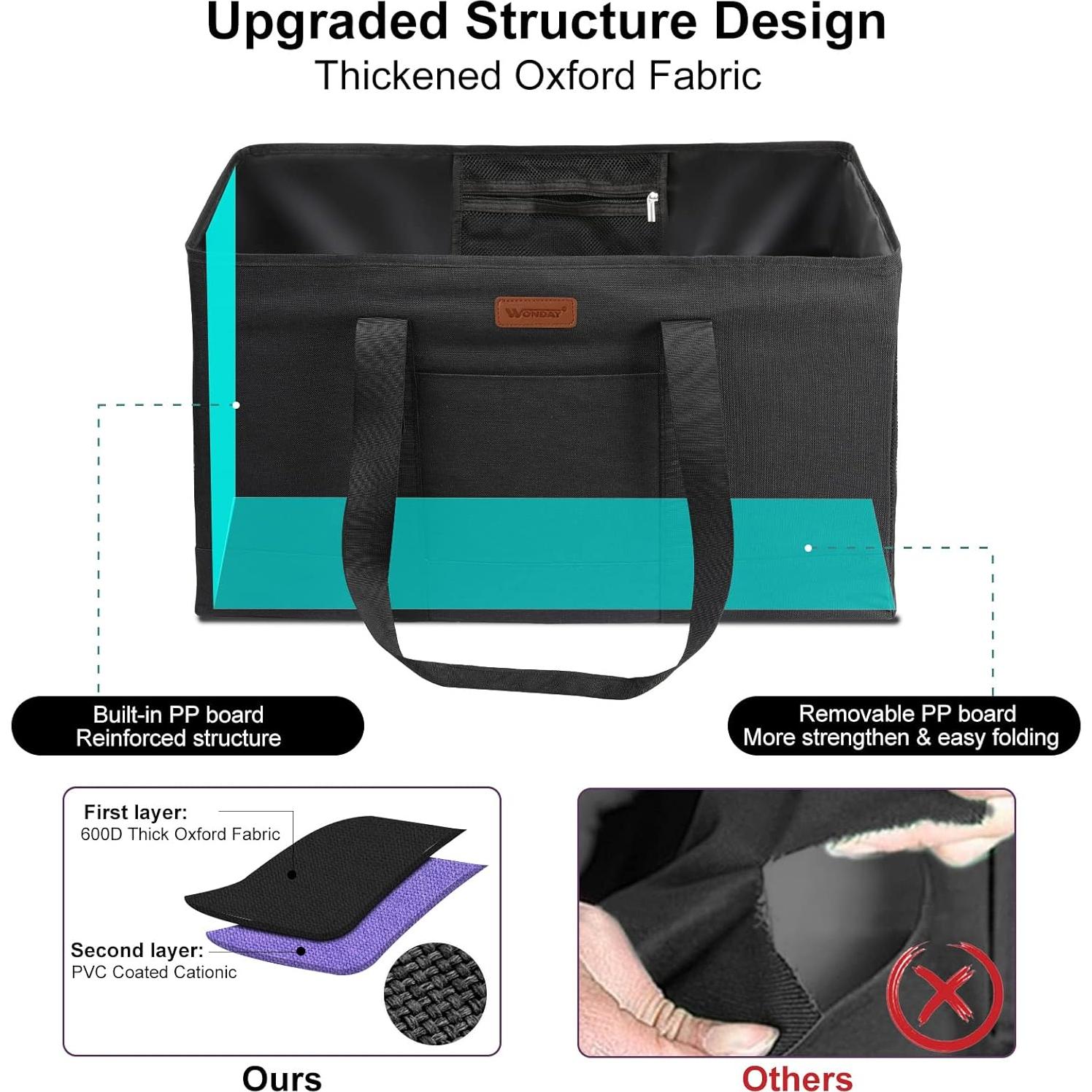 Bolsa de Compras Reutilizable WONDAY Grande Plegable 55.88x27.94x33.02cm