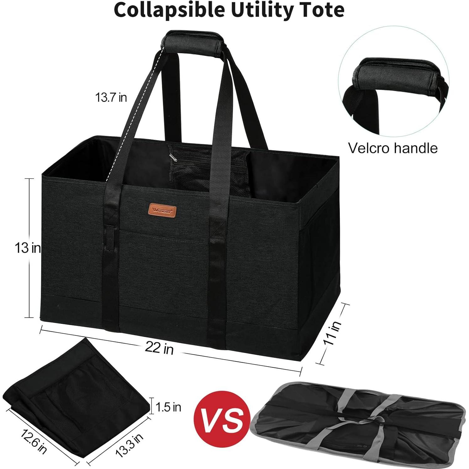 Bolsa de Compras Reutilizable WONDAY Grande Plegable 55.88x27.94x33.02cm