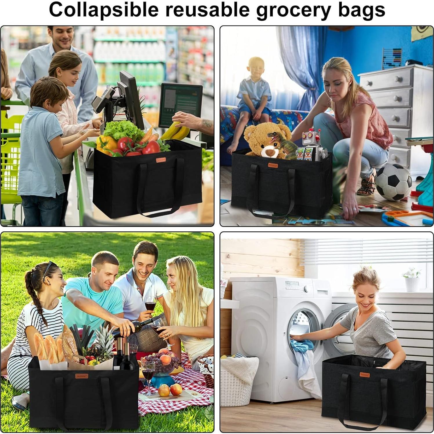 Bolsa de Compras Reutilizable WONDAY Grande Plegable 55.88x27.94x33.02cm