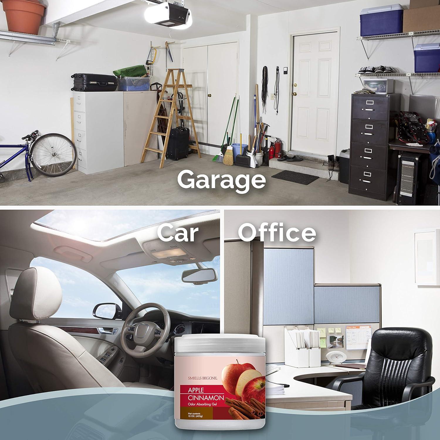 Gel Absorbente de Olores SMELLS BEGONE - 850 g, Paquete de 2 - Aroma Manzana y Canela