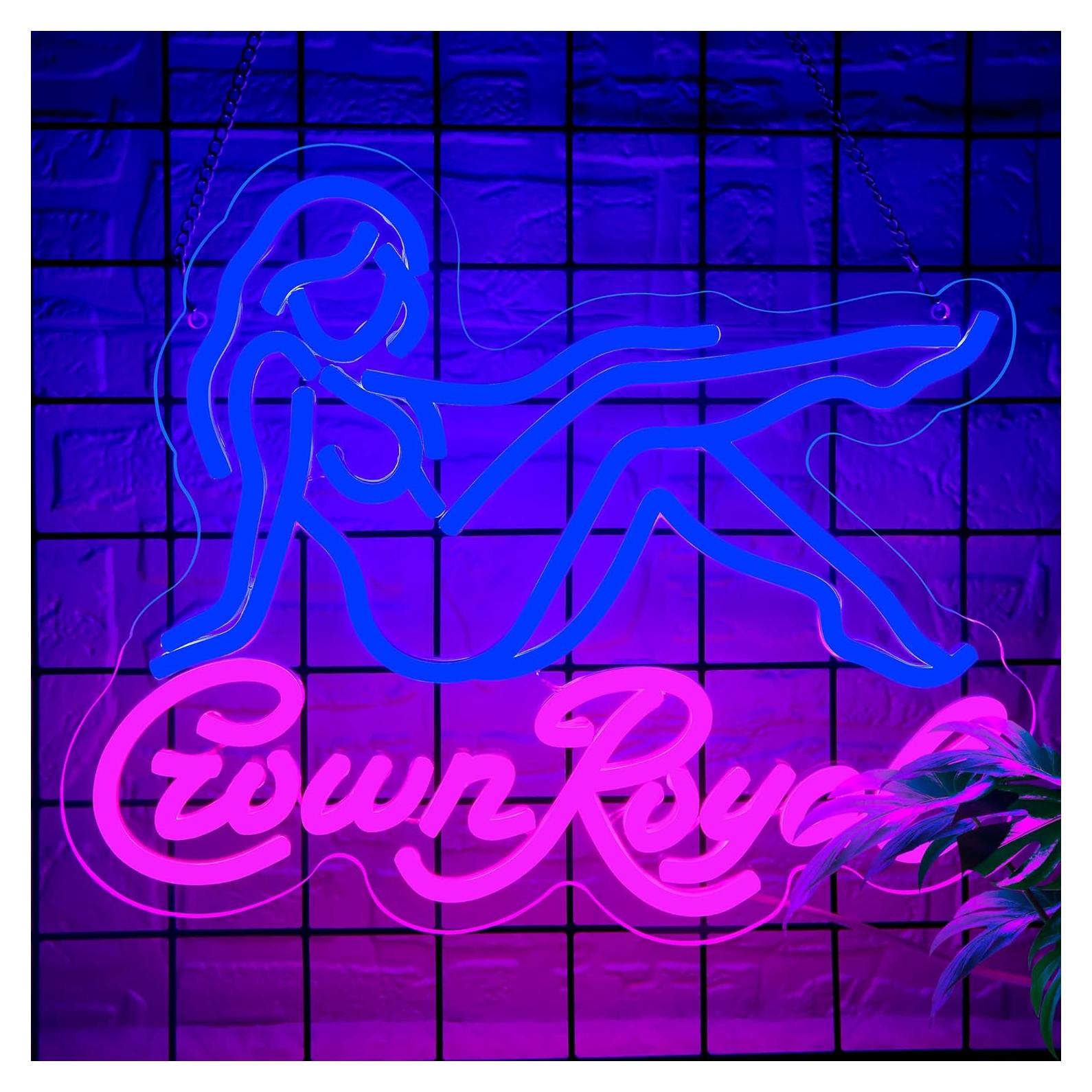 Luz de Neón Whisky DYUAI Regulable Azul 28.4x33.9cm