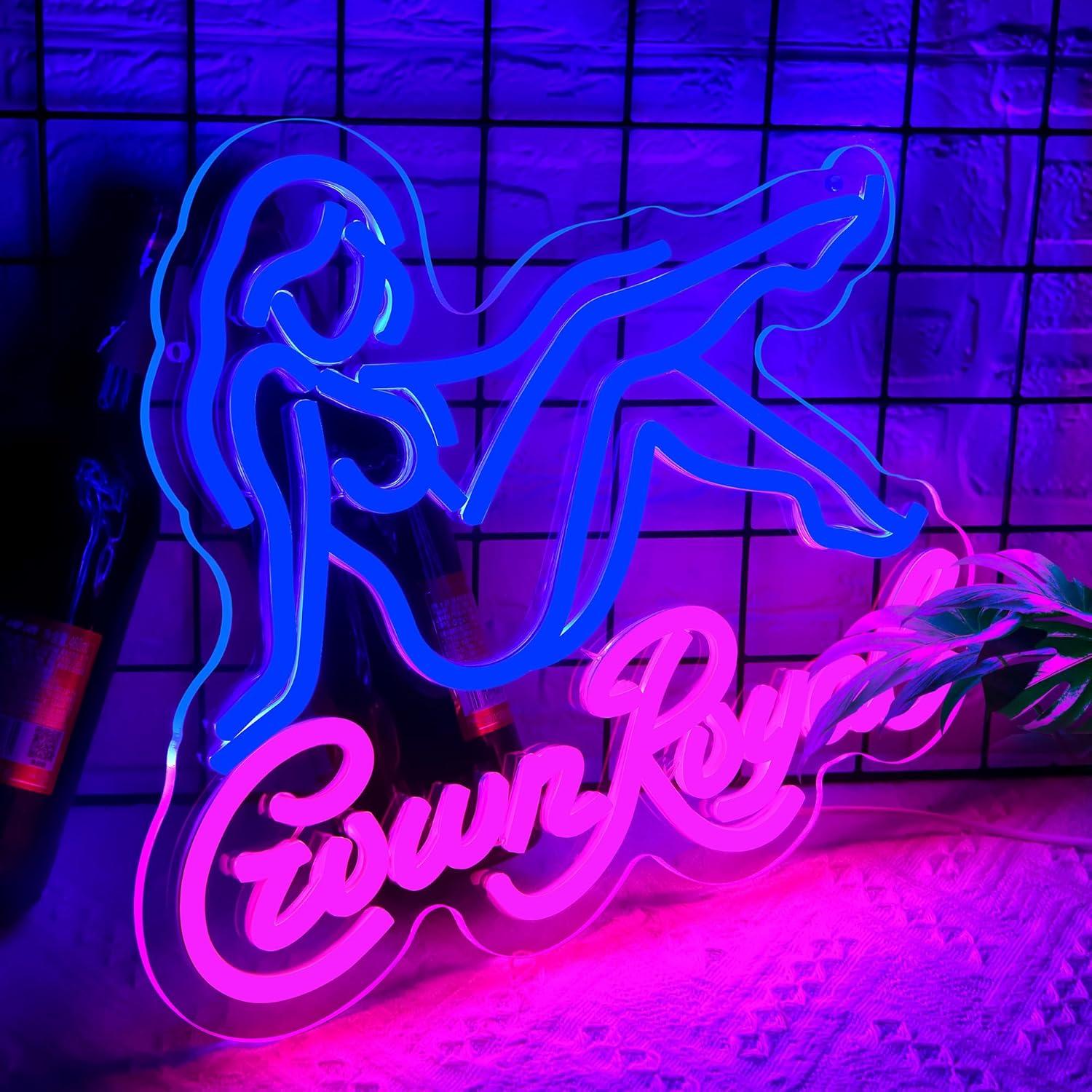 Luz de Neón Whisky DYUAI Regulable Azul 28.4x33.9cm