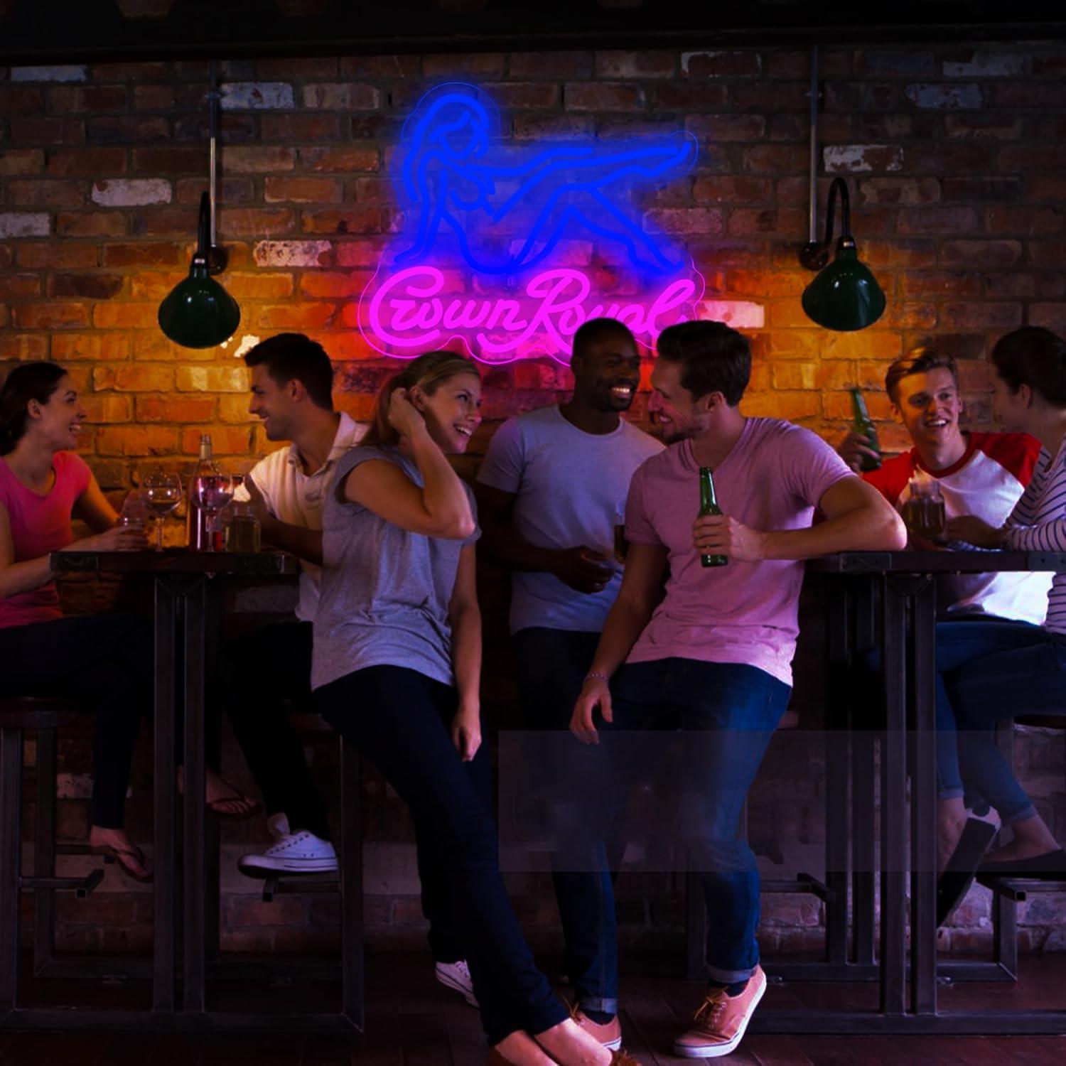 Luz de Neón Whisky DYUAI Regulable Azul 28.4x33.9cm