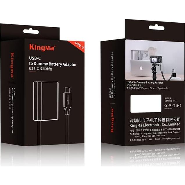 Batería Dummy KingMa LP-E6 con Cable Tipo-C para Canon