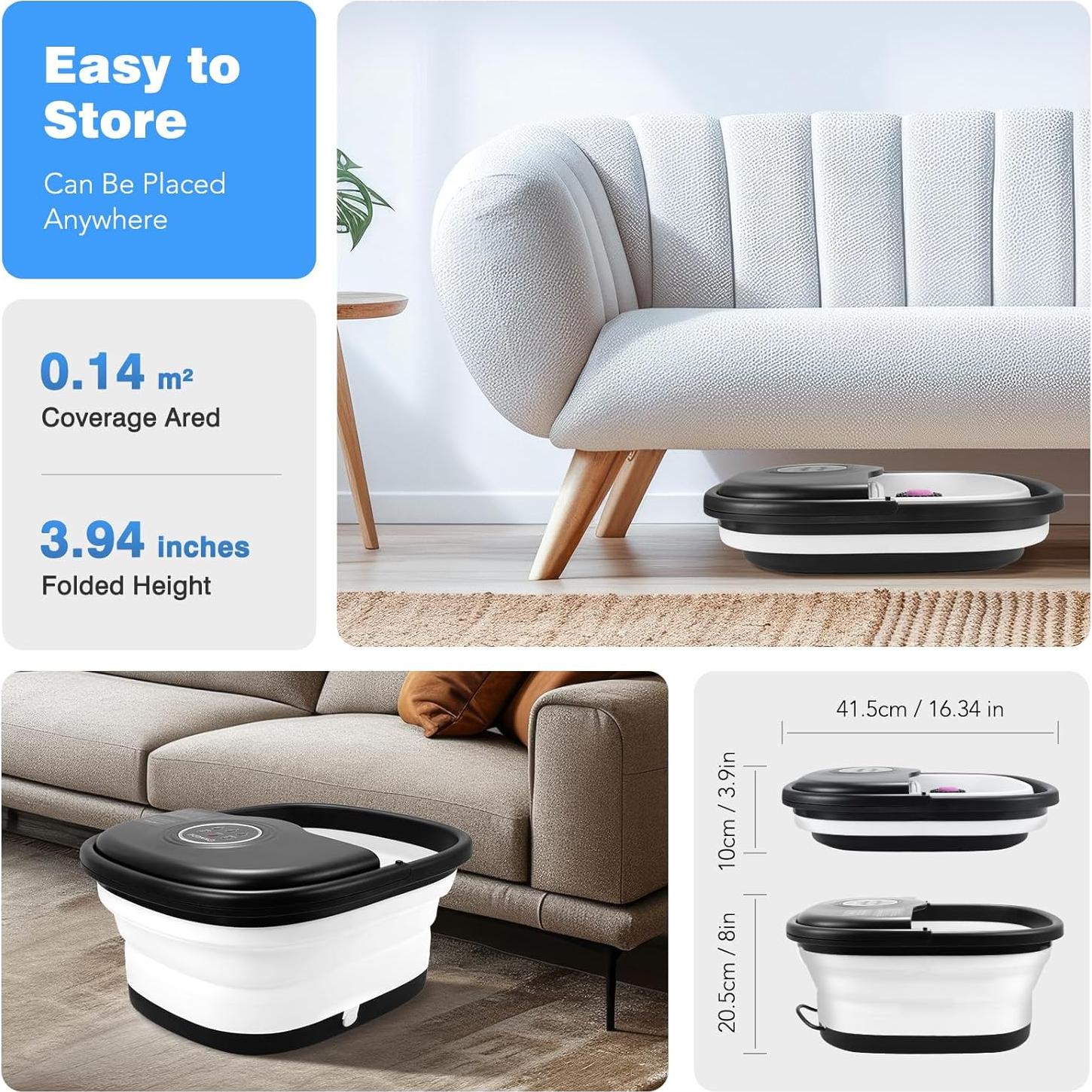 Bañera de pies colapsable KNQZE MZD-KS7 con calor y masaje