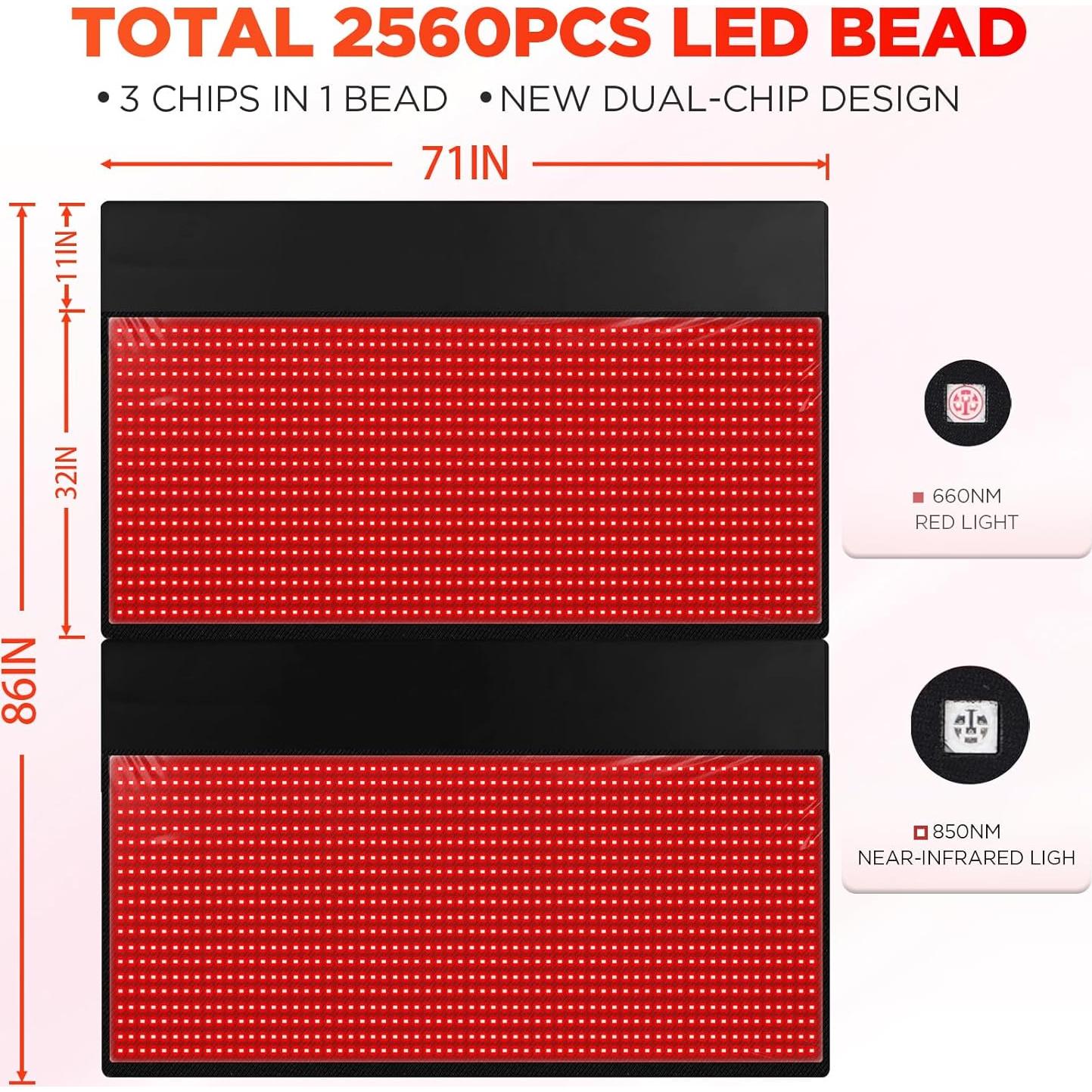 Almohadilla de Luz Roja ADVARAYS 2560 LEDs 180x79cm