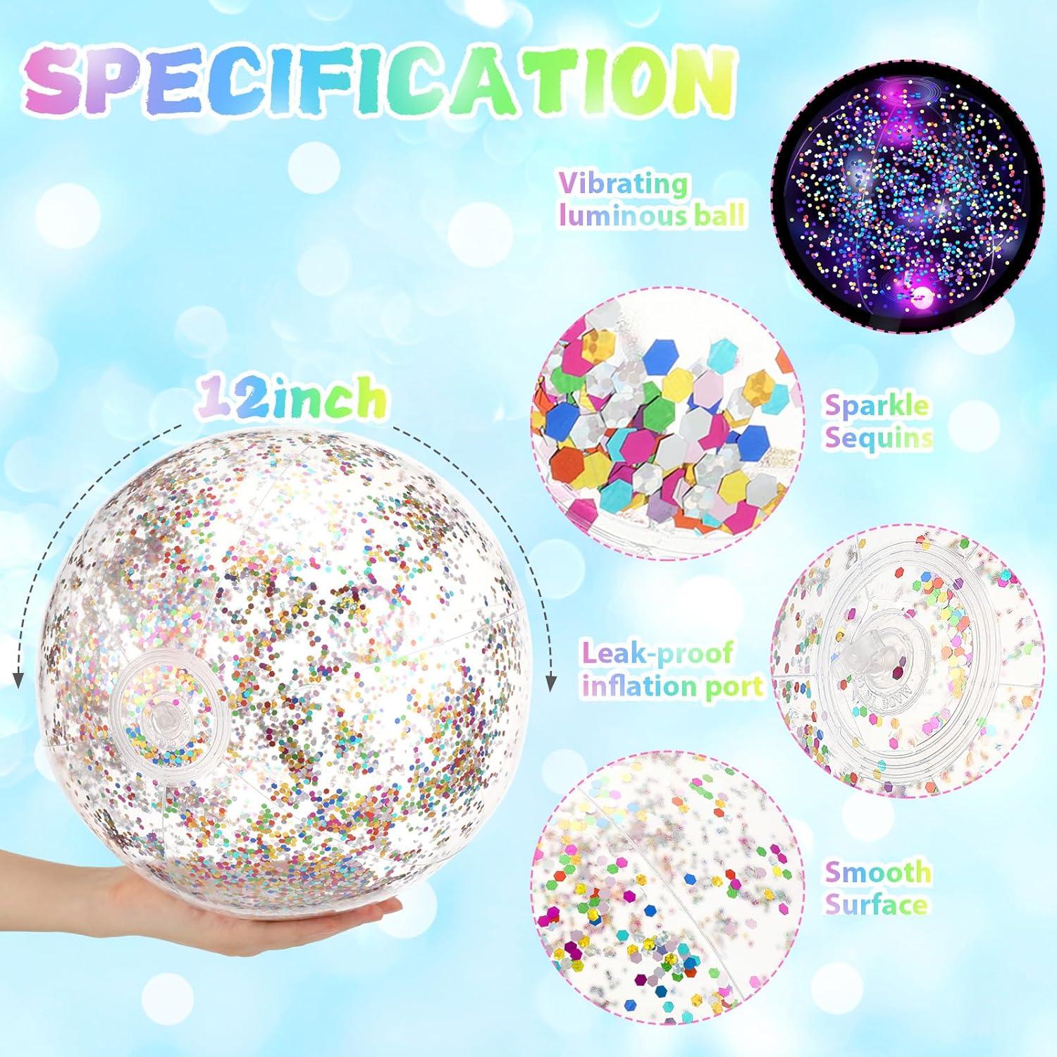 Pelotas de Playa LED HyDren 4 Pack 40.64 cm con Confeti