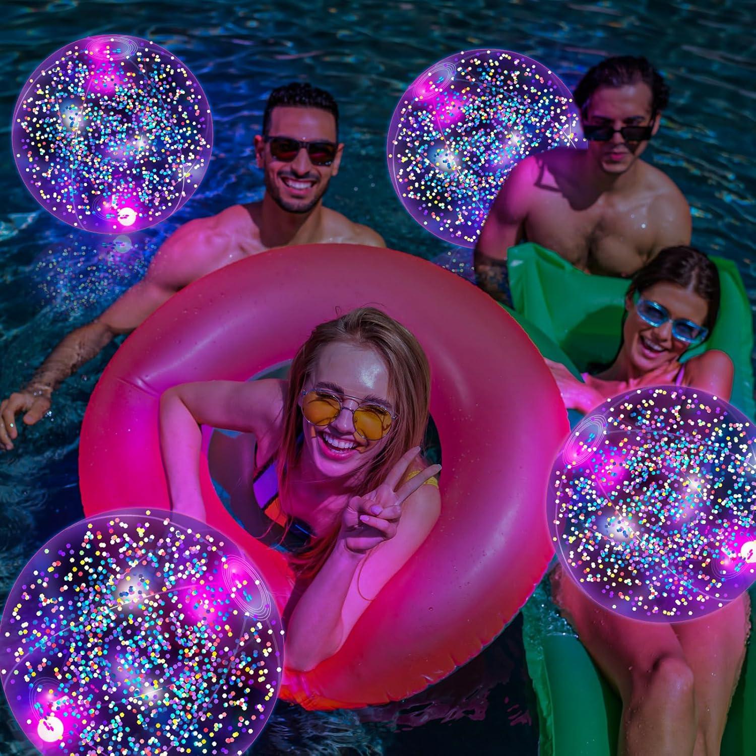 Pelotas de Playa LED HyDren 4 Pack 40.64 cm con Confeti
