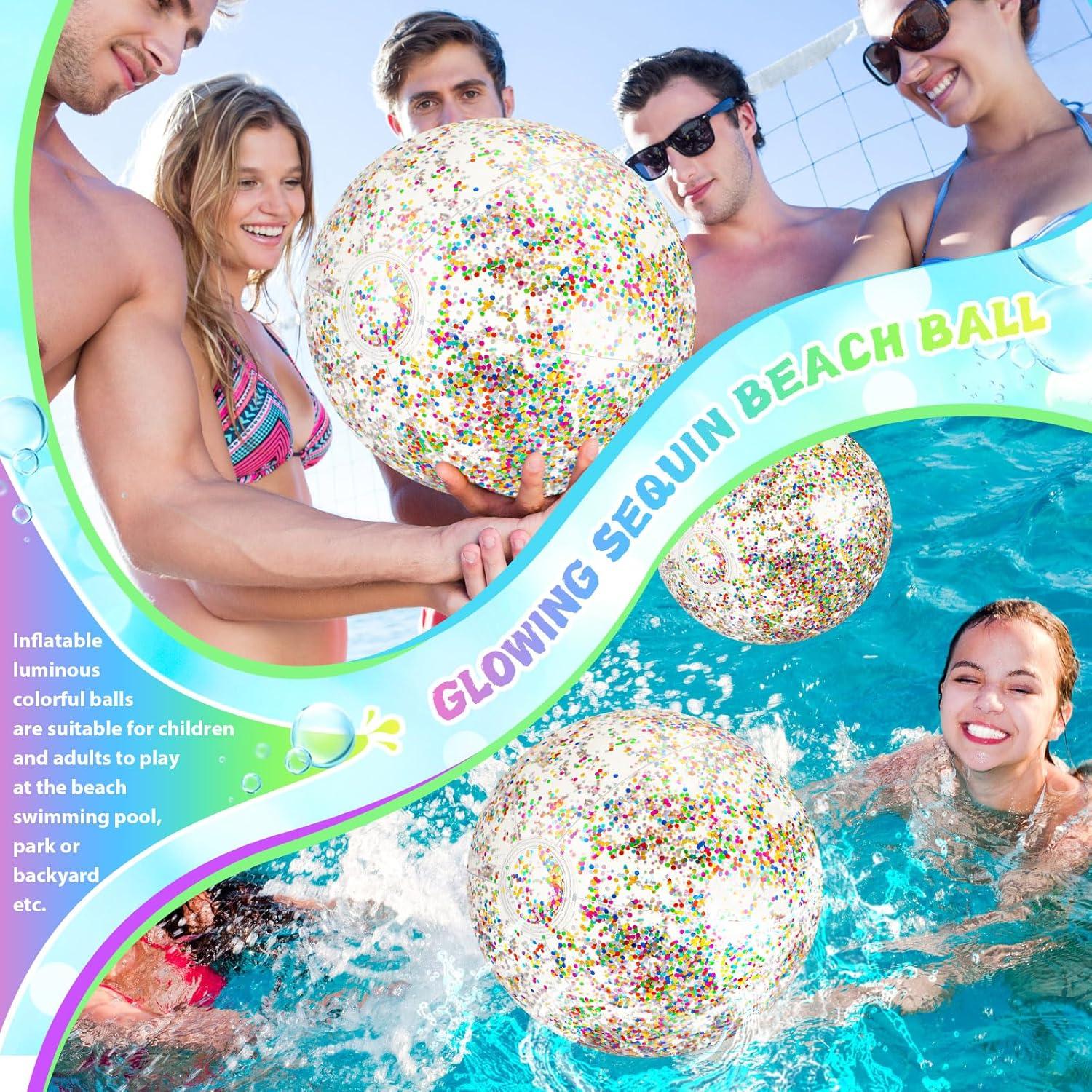 Pelotas de Playa LED HyDren 4 Pack 40.64 cm con Confeti