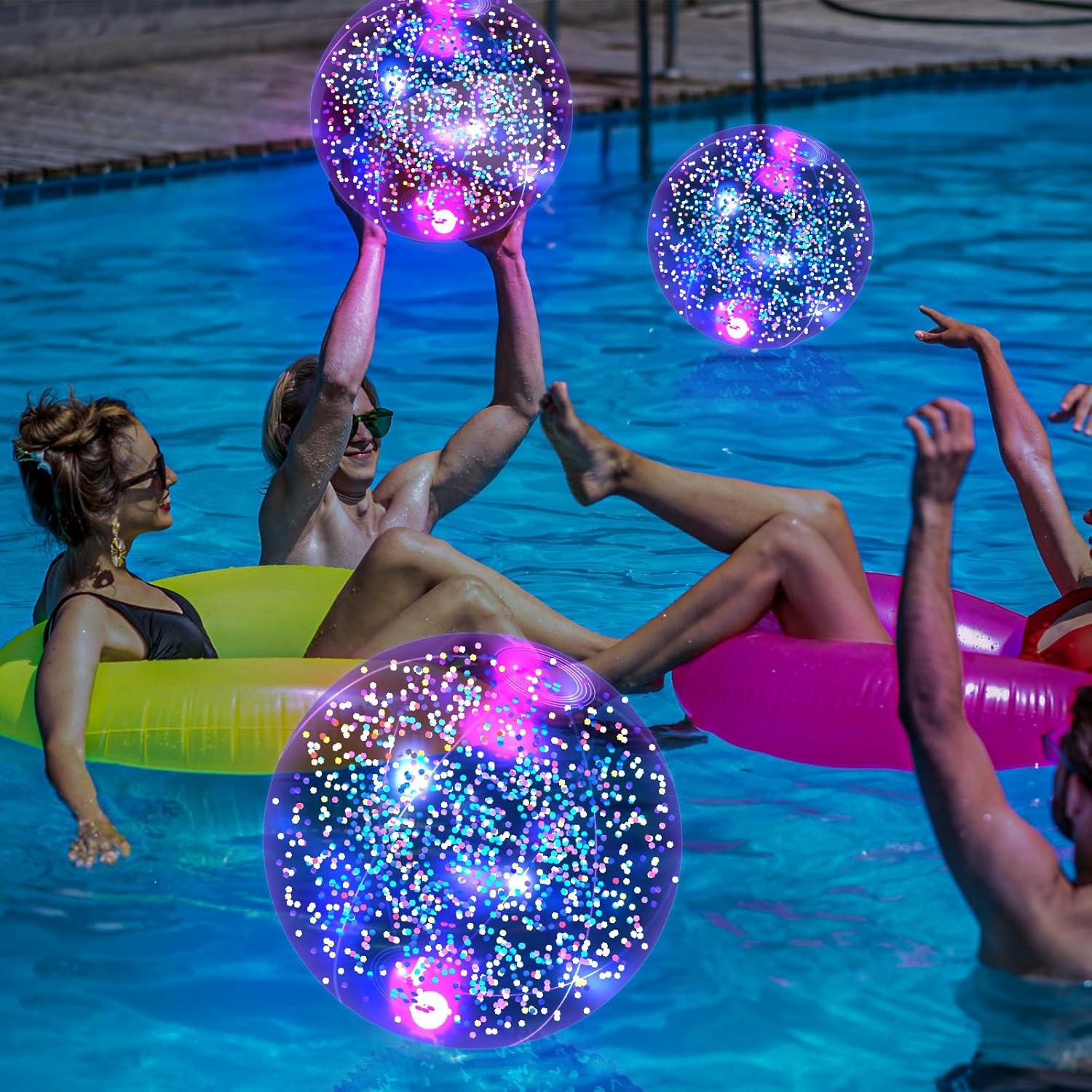Pelotas de Playa LED HyDren 4 Pack 40.64 cm con Confeti