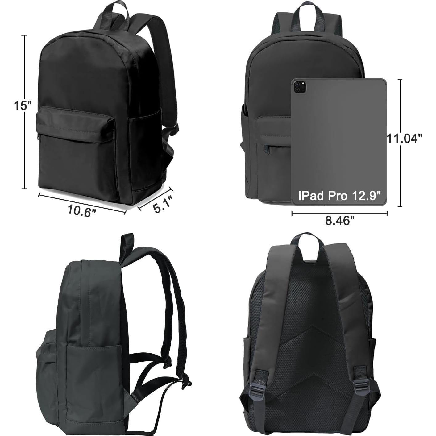 Mochila Ligera Escolar Niños 3-14 Años Negro 14L