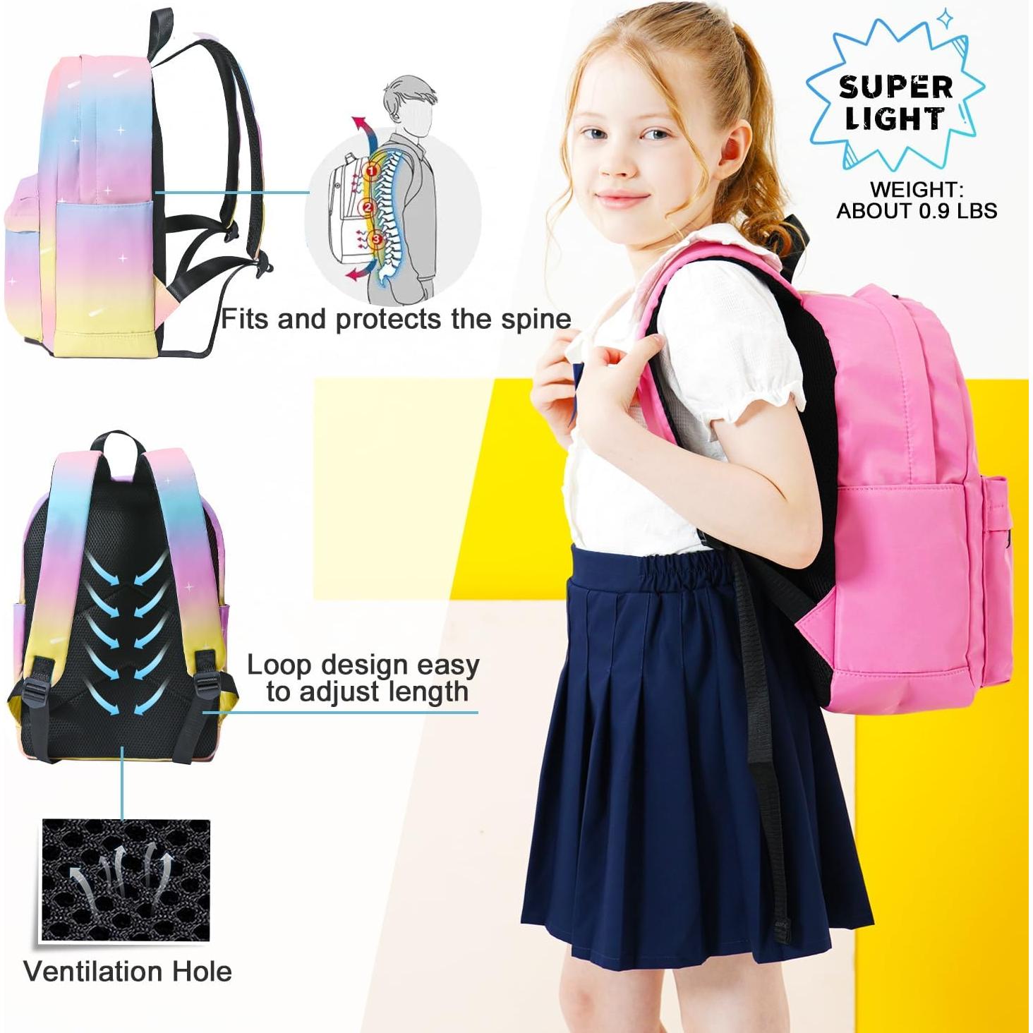 Mochila Ligera Escolar Niños 3-14 Años Negro 14L