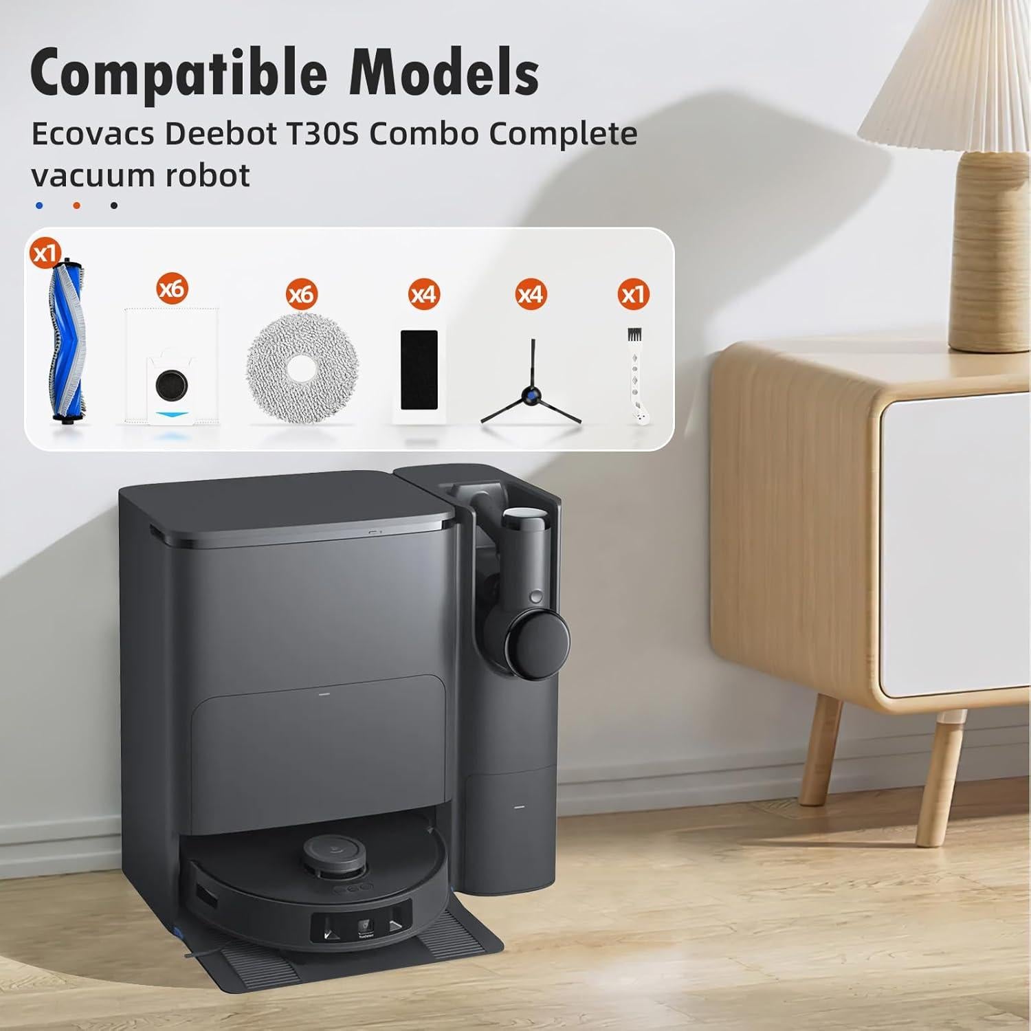 Kit de Accesorios de Vacío 22 Piezas para Ecovacs DEEBOT T30S