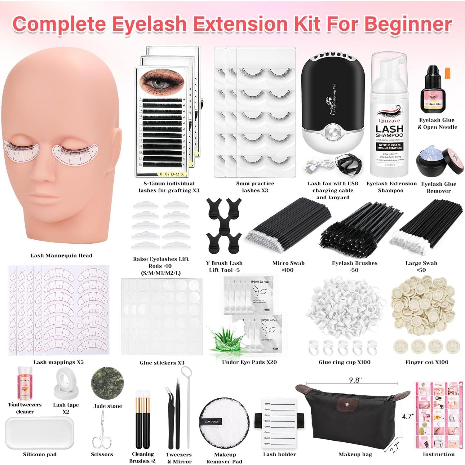 Kit de Extensiones de Pestañas Qinzave para Principiantes