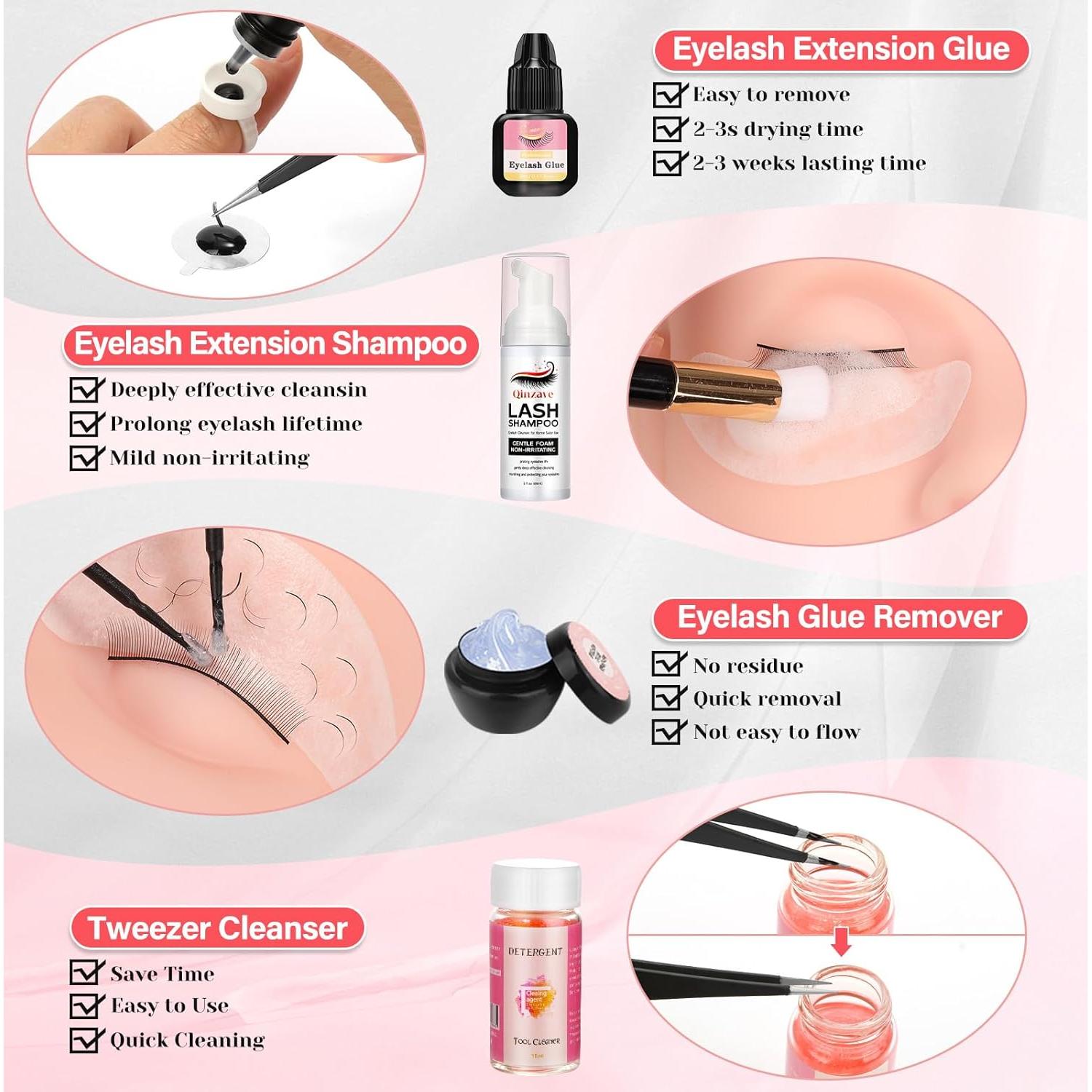 Kit de Extensiones de Pestañas Qinzave para Principiantes