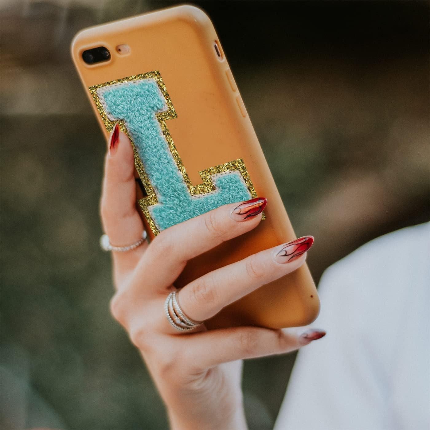 3Pcs Letter Patches Varsity Glitters Chenille,SPRT Iron on Blue Letter Patch,Alphabet Cloth Patch for Team Costume Decoration 3.1in Height S (3 Pieces)