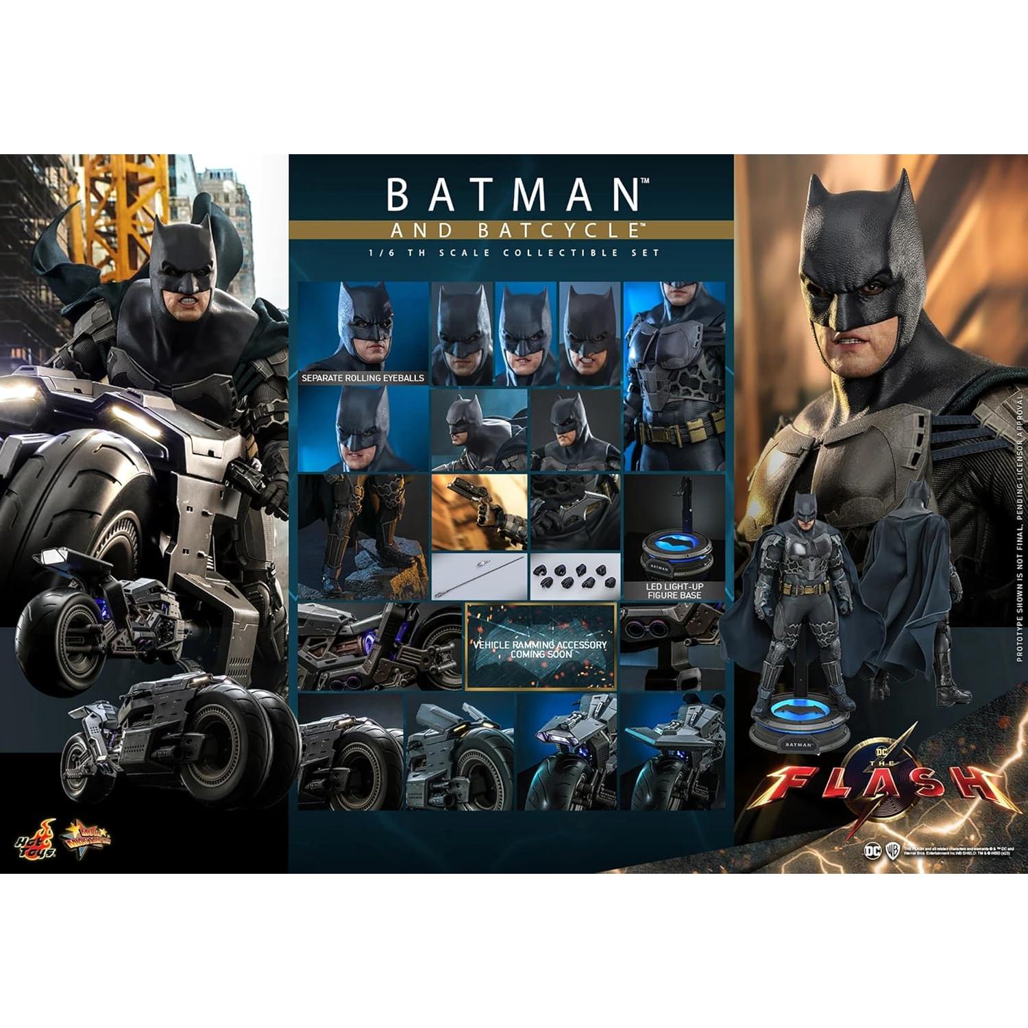 Conjunto de Figuras Batman y Batcycle Hot Toys 1/6 Escala