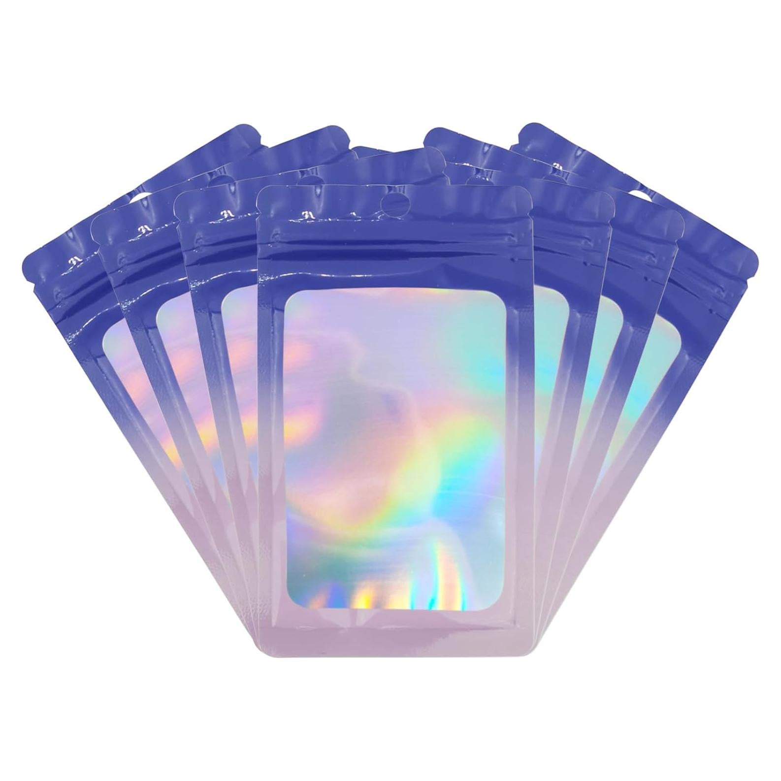 Bolsas Holográficas Flosius 100 Pcs 8x14 cm Ziplock A Prueba de Olores