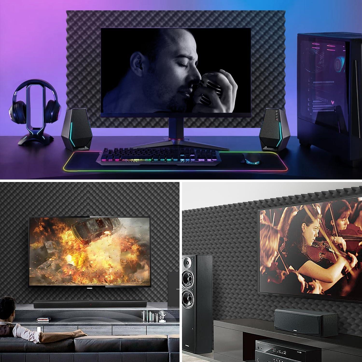 Paquete de 6 Paneles Acústicos Espuma de Huevo WVOVW 1.5"