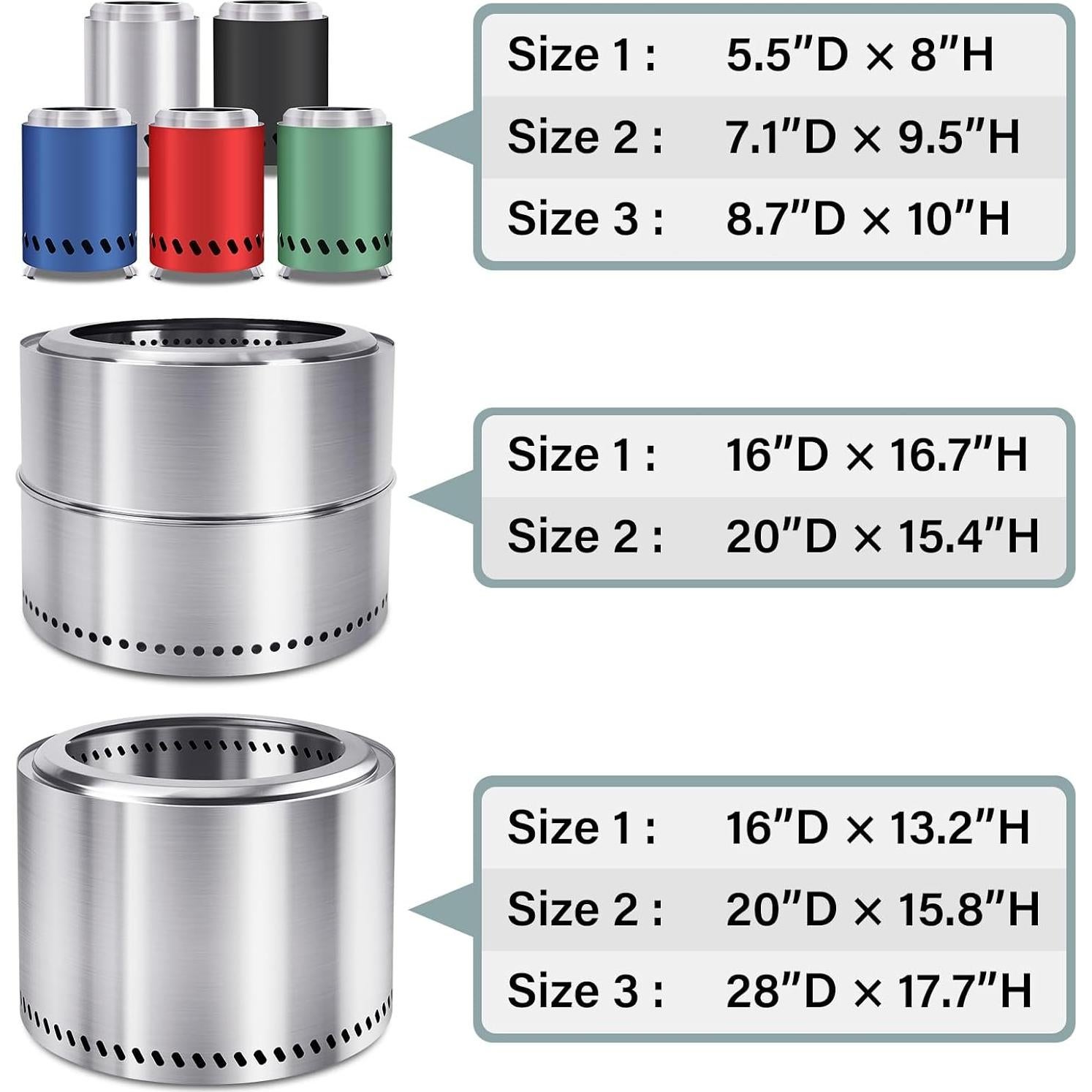 Fogón de Mesa HGD Sin Humo 20 cm Acero Inoxidable Plata