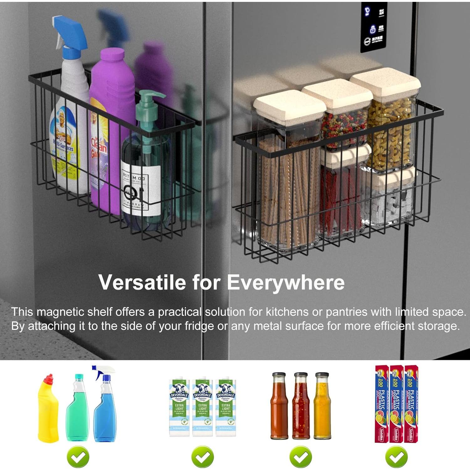 Cesta Magnética Organizador de Especias Jeyoon - Negro 26x8x15.5cm