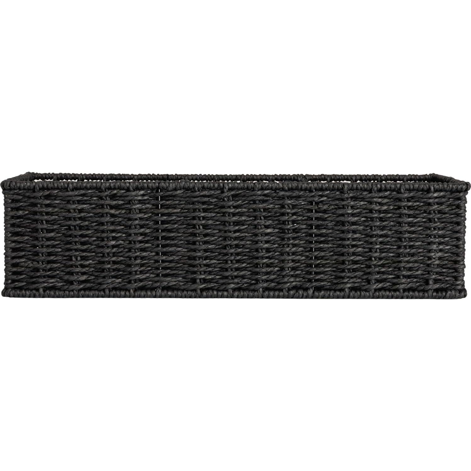 Cesta de Almacenamiento Rectangular Household Essentials Negra 40x15x10cm