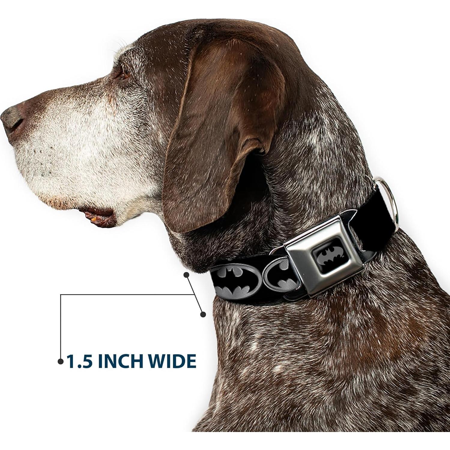 Collar de Perro Buckle-Down Batman Negro Plateado 66 cm