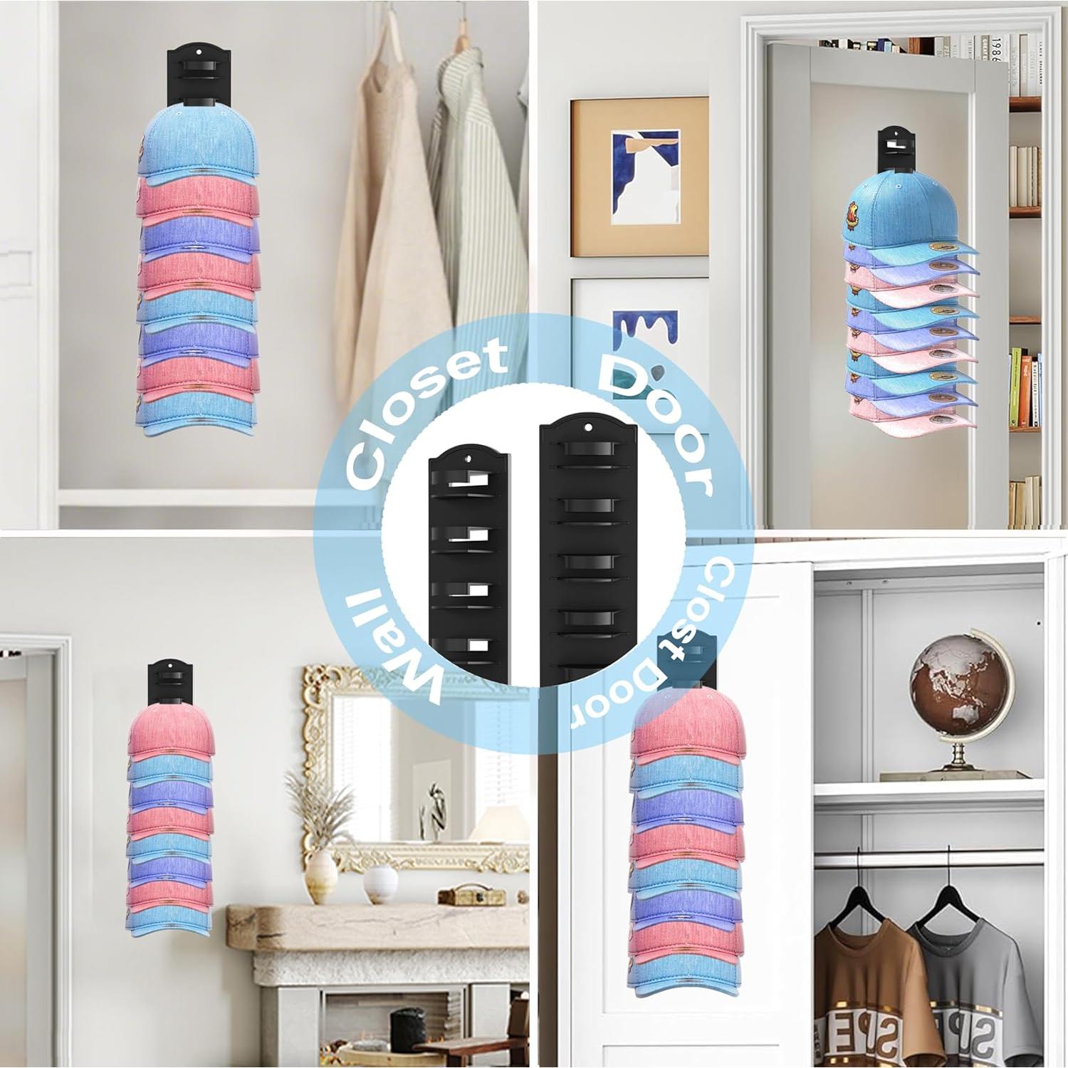 Soporte para Gorras de Béisbol MSKEI Negro, Capacidad 10 Gorras