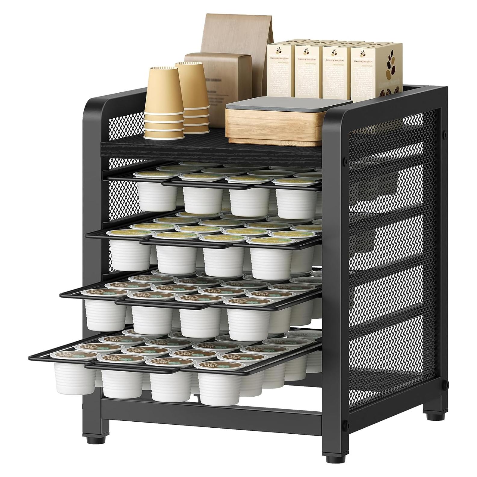 Soporte Organizador de Cápsulas de Café YATINEY 4 Niveles Negro