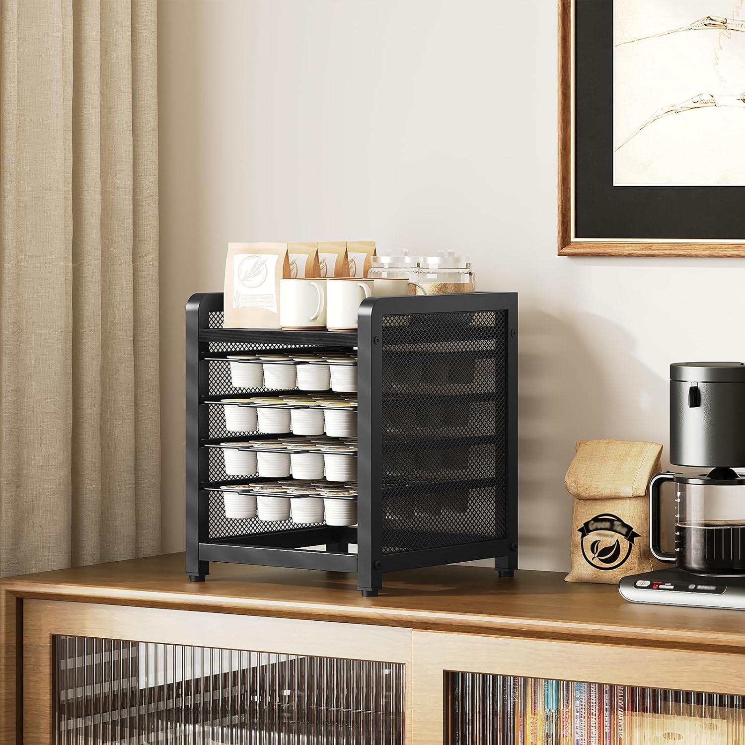 Soporte Organizador de Cápsulas de Café YATINEY 4 Niveles Negro