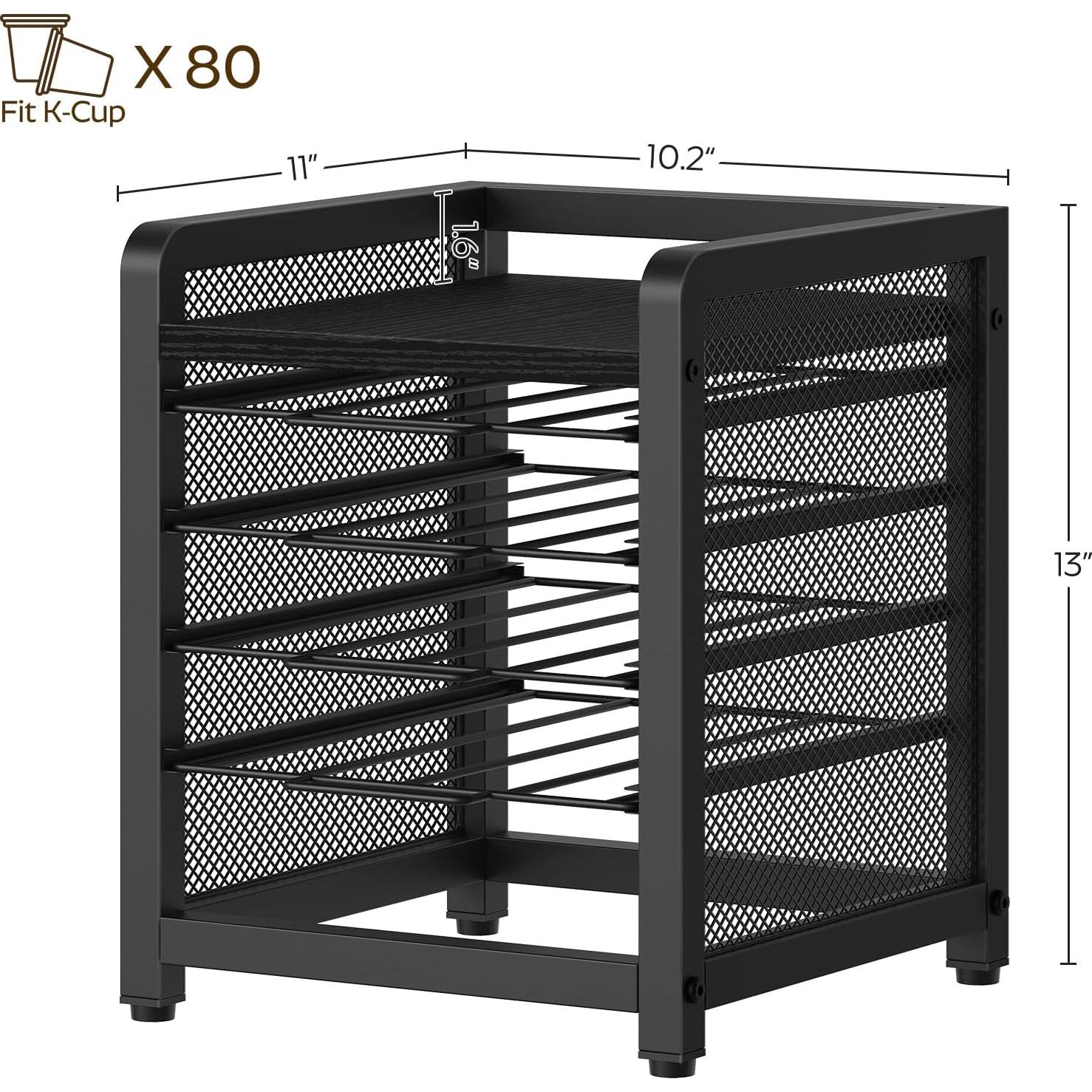Soporte Organizador de Cápsulas de Café YATINEY 4 Niveles Negro