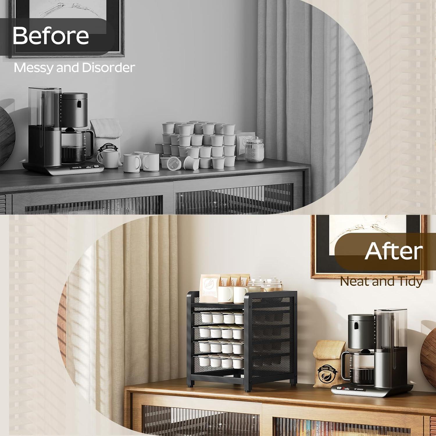 Soporte Organizador de Cápsulas de Café YATINEY 4 Niveles Negro