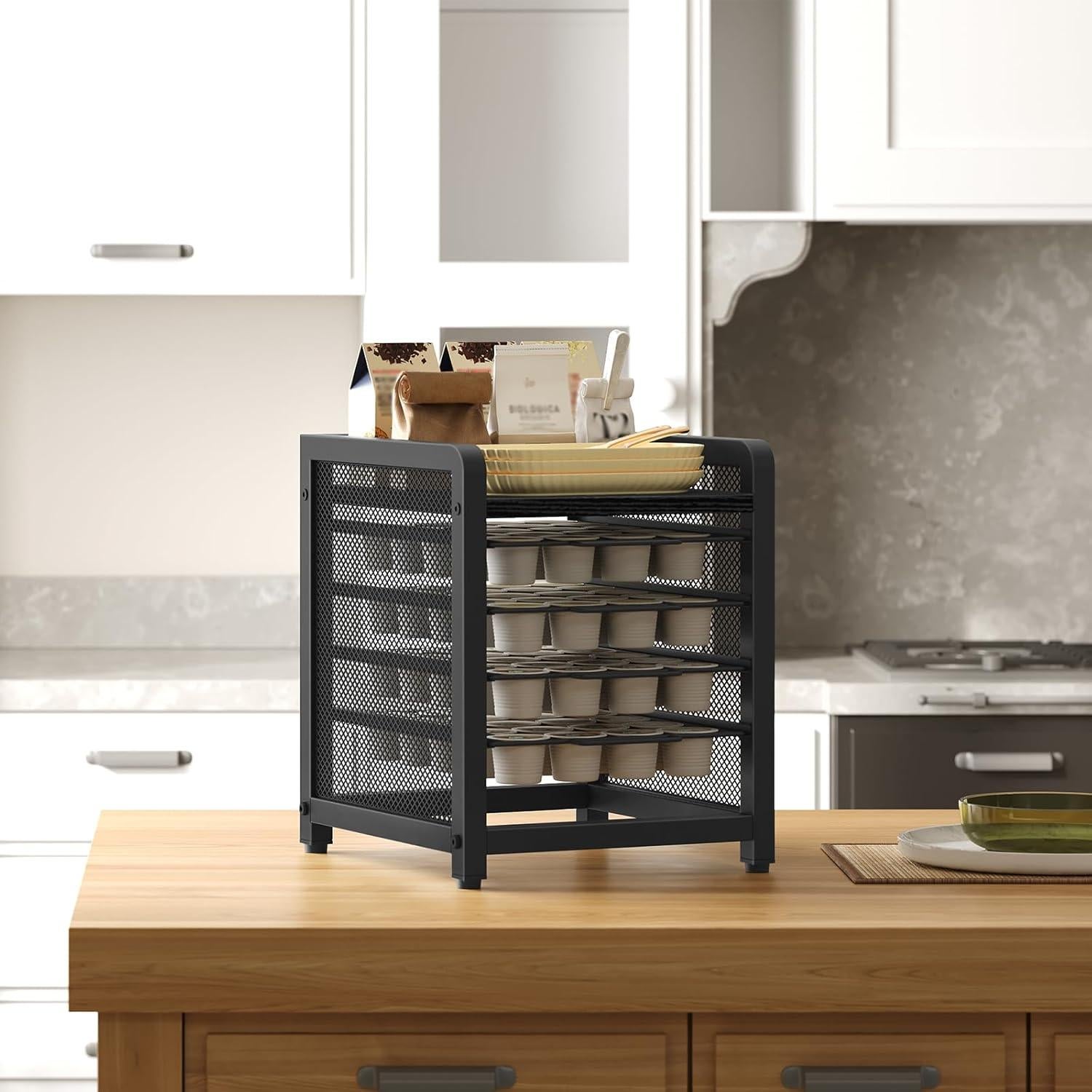 Soporte Organizador de Cápsulas de Café YATINEY 4 Niveles Negro