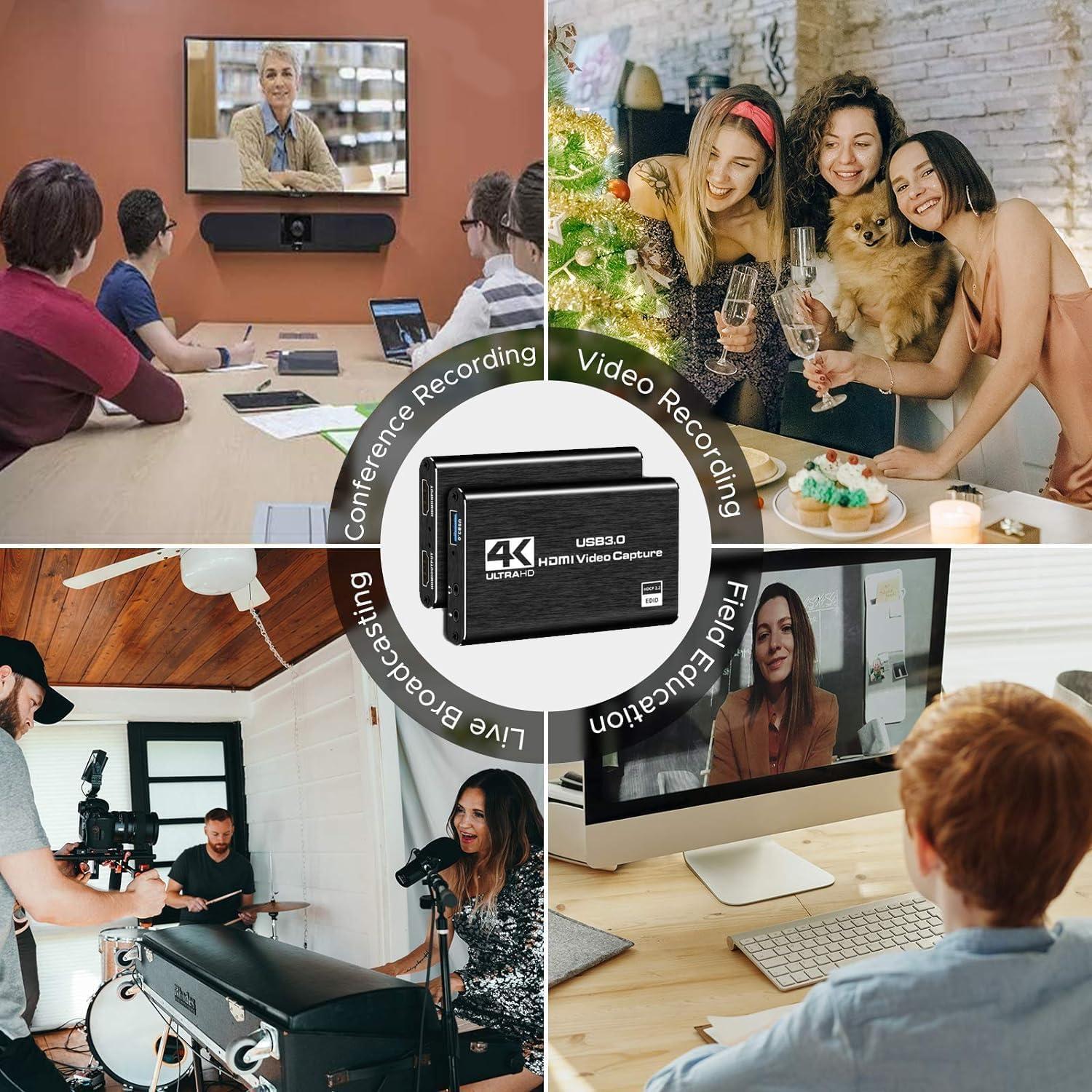 Tarjeta de Captura de Video 4K GKEAPZA HDMI USB 3.0 1080P 60FPS