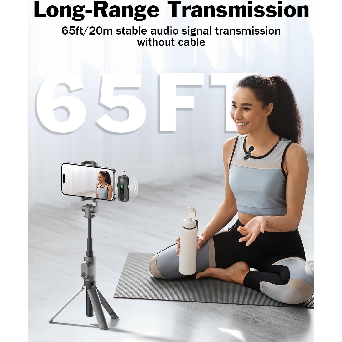 Micrófono Lavalier Inalámbrico PoP Voz 3en1 con Reducción de Ruido