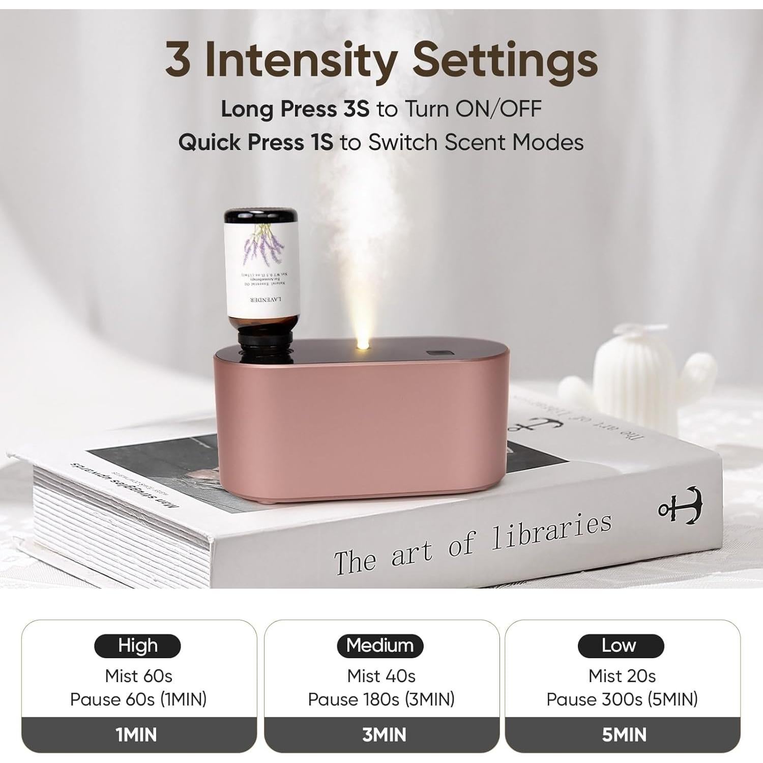 Difusor de Aromaterapia Sin Agua Lecdura DN-850 Oro Rosa