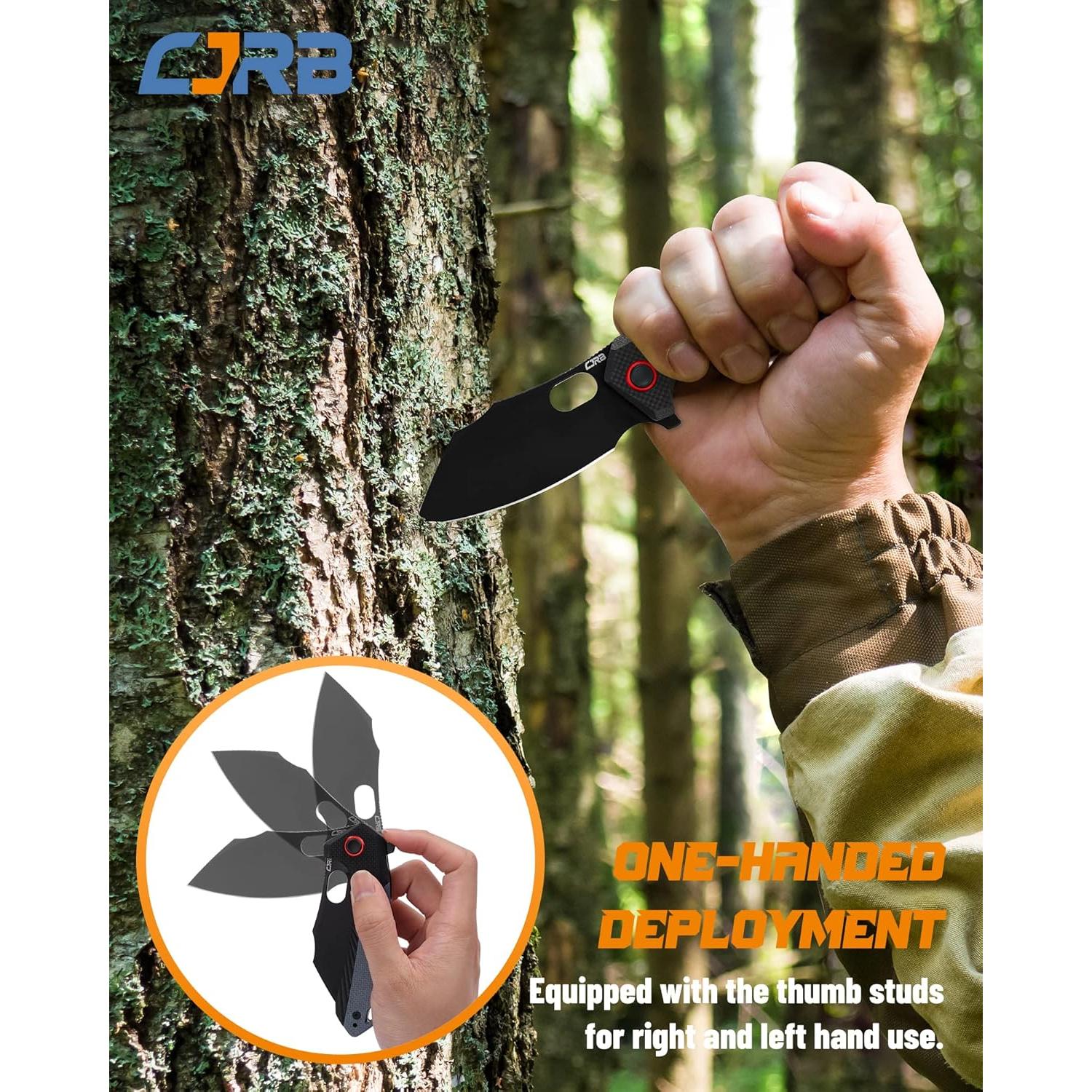 Cuchillo Plegable CJRB Caldera J1923 Acero AR-RPM9 Mango G10 Azul