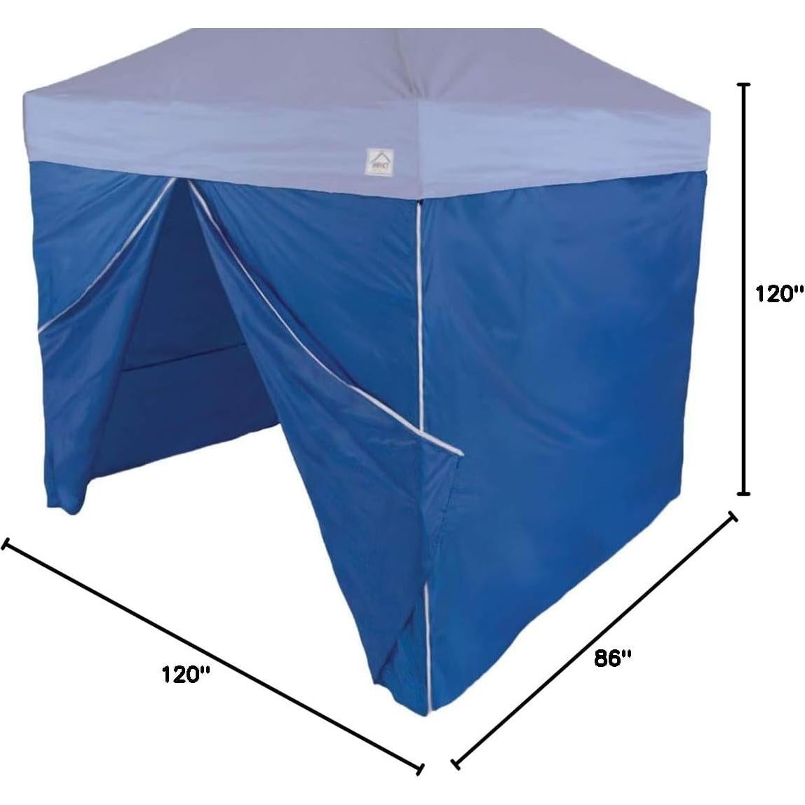 Paredes de Carpa Impact Canopy 10x10 m Azul - 1 Sólida y 1 con Cremallera