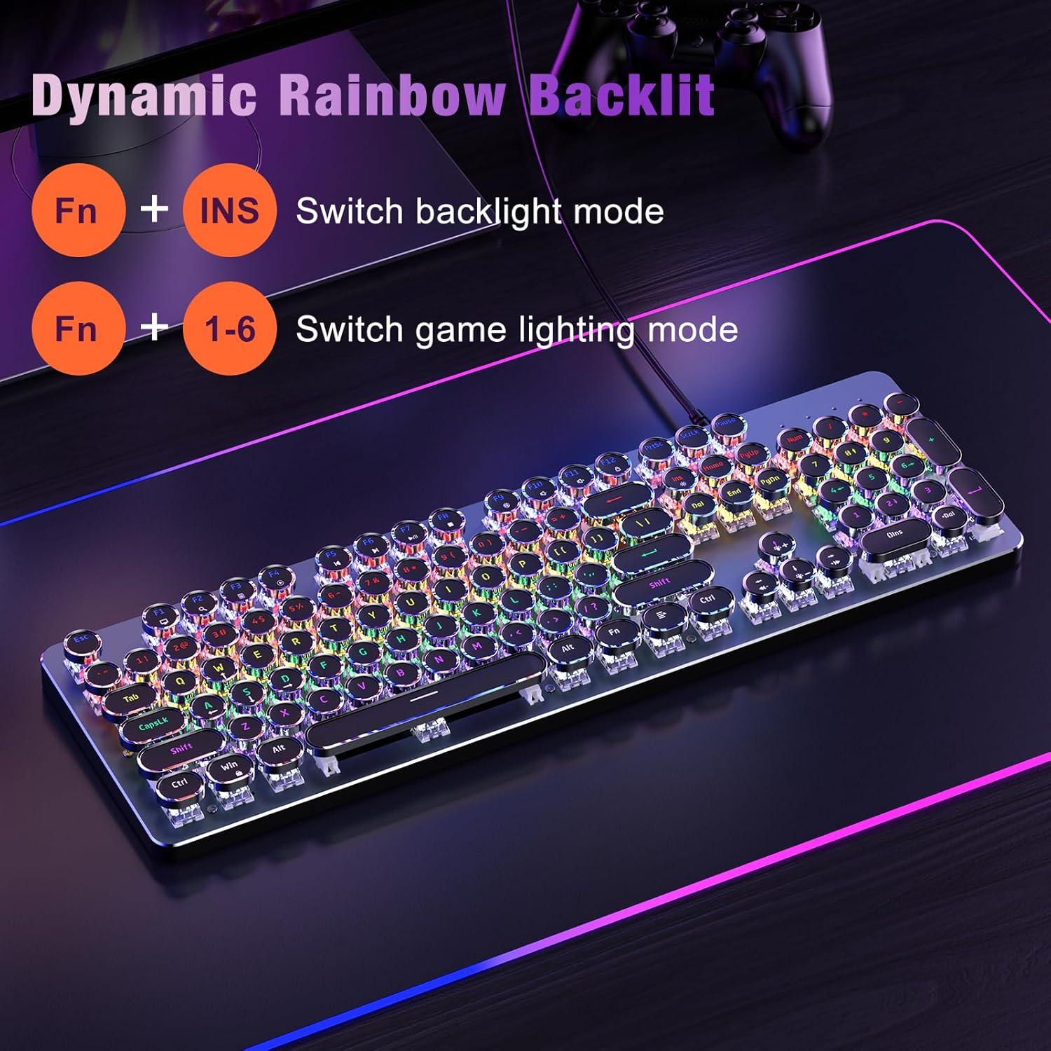 Teclado Mecánico RisoPhy PC420A Retroiluminado RGB 104 Teclas